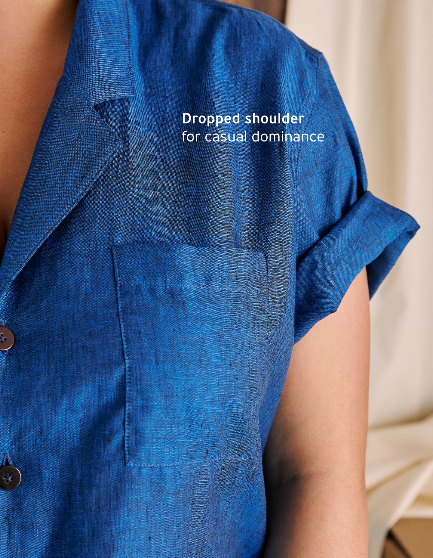 The Studio Shirt (Night Swim Blue Linen)