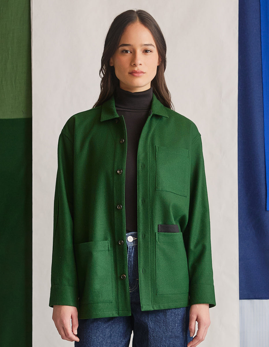 The Merino Chore Coat in Exacting Green | NAOMI NOMI