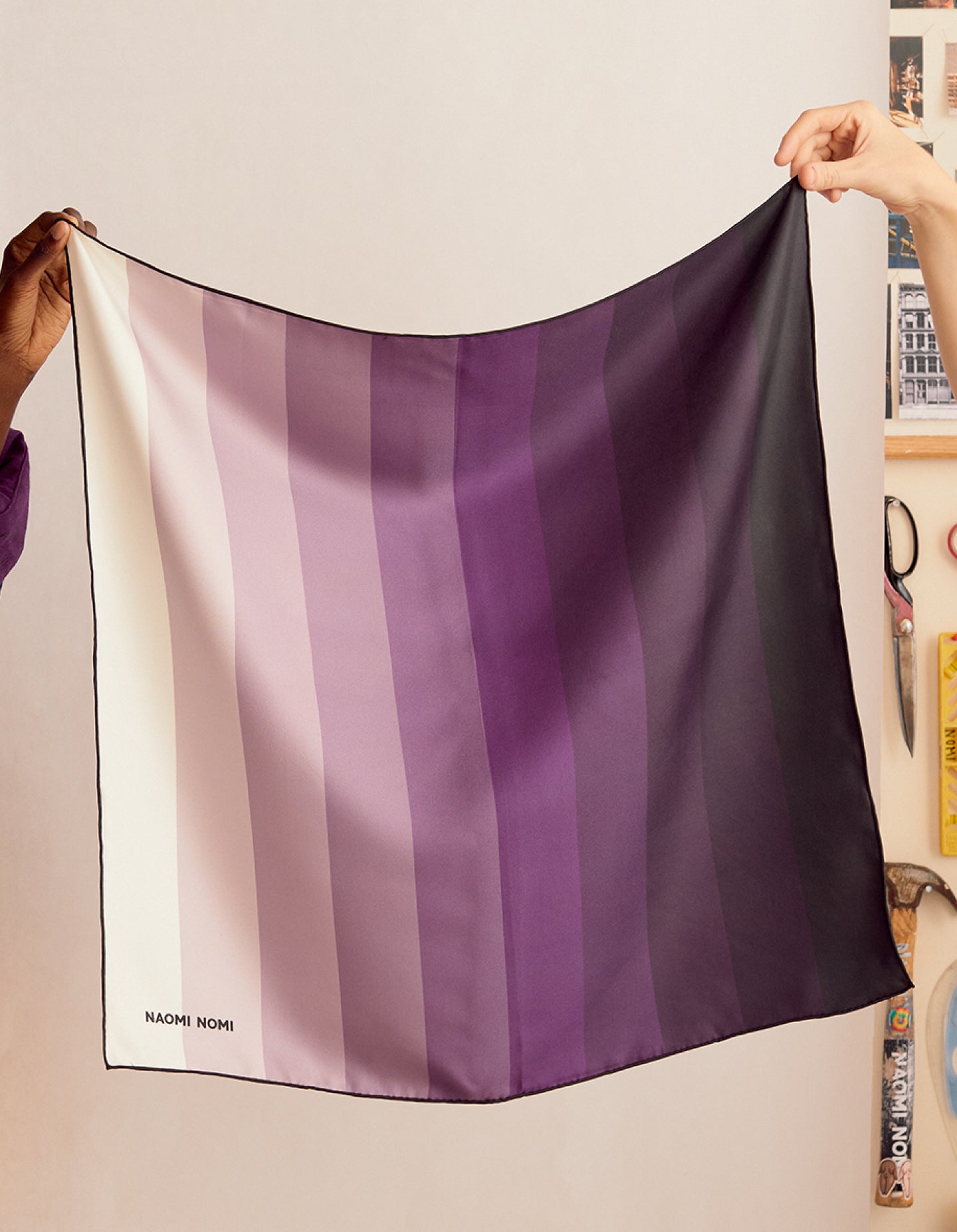 The Gradient Scarf (Big Purple Silk Twill)