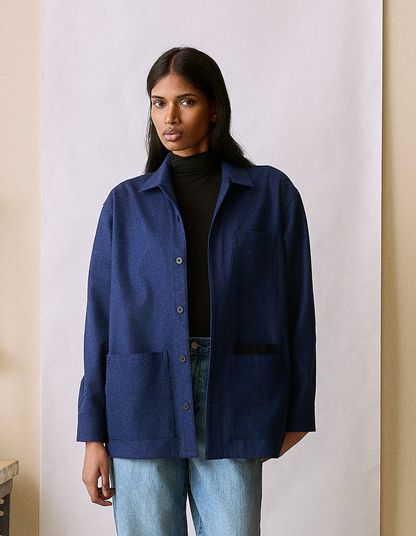 The Merino Chore Coat (Moonlight Blue Merino Wool)