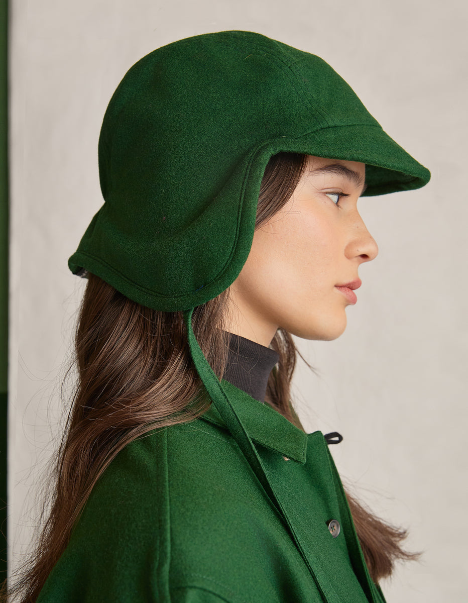 The Trapper Hat (Exacting Green Merino Wool) – NAOMI NOMI