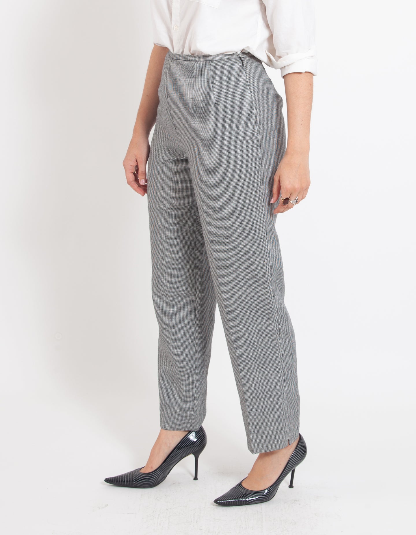 Irish Linen Houndstooth Trousers