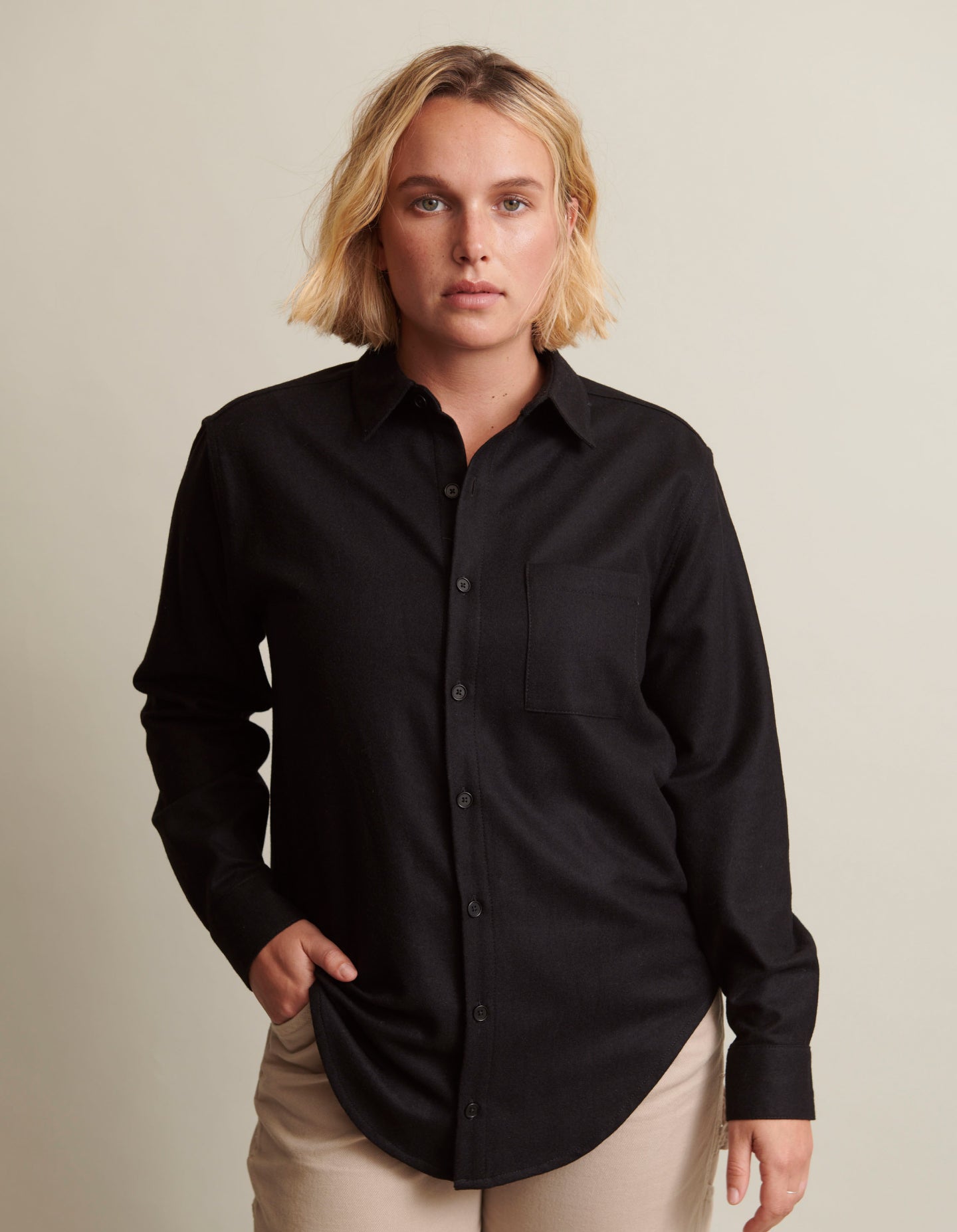 The New Oxford (Black Enamel Merino Wool)