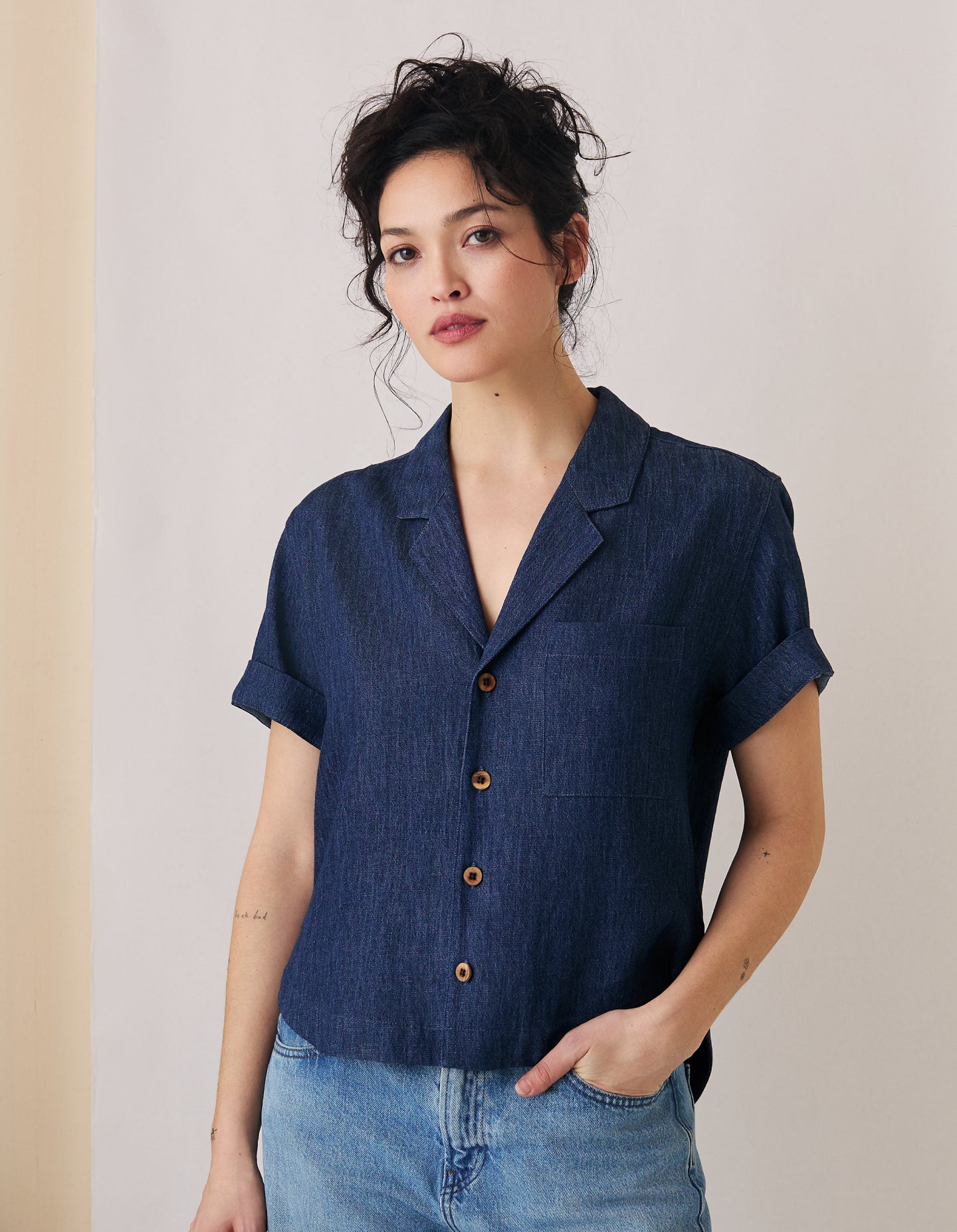 The Studio Shirt (Indigo Hemp Denim)