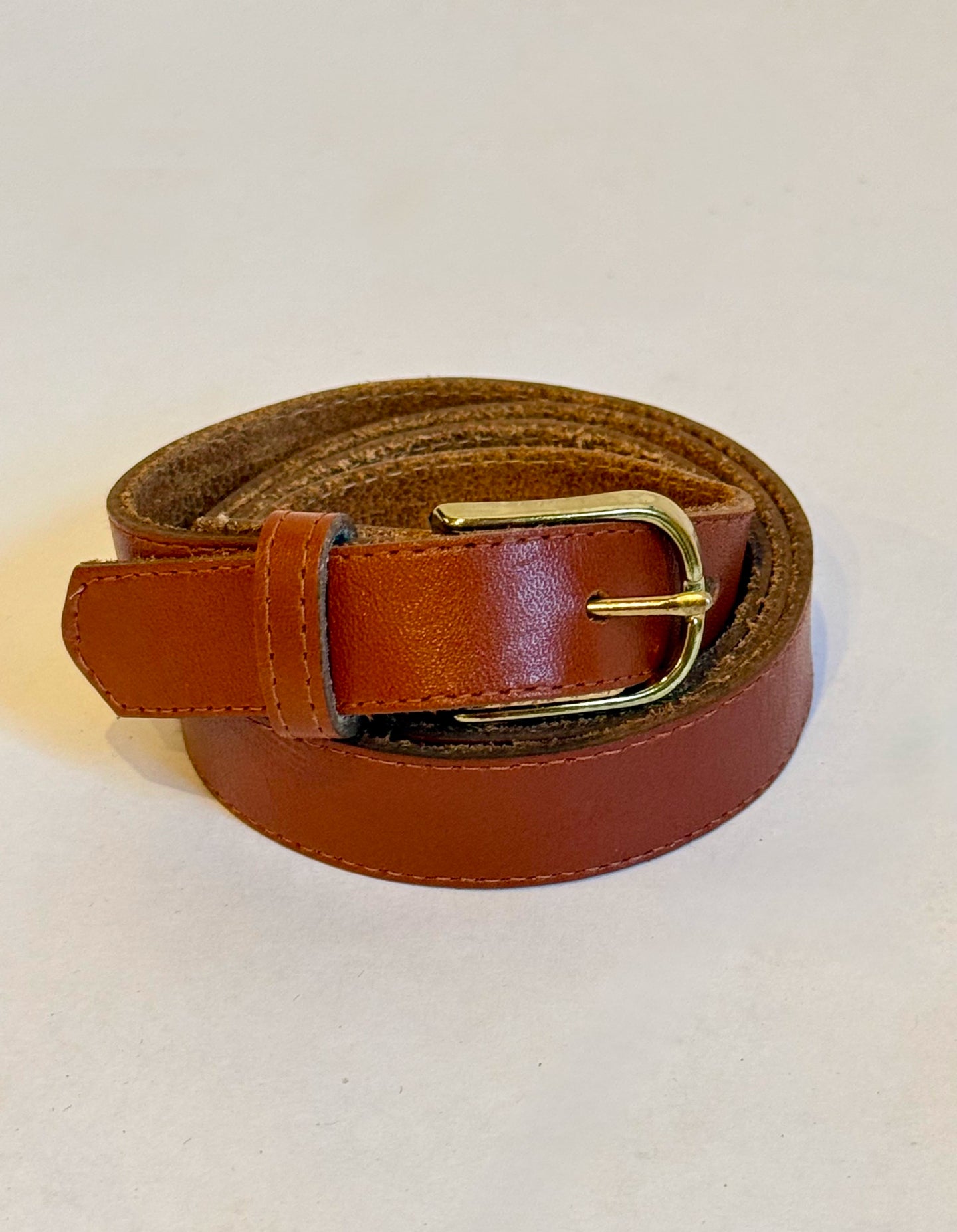 Vintage Caramel Brown Leather Belt