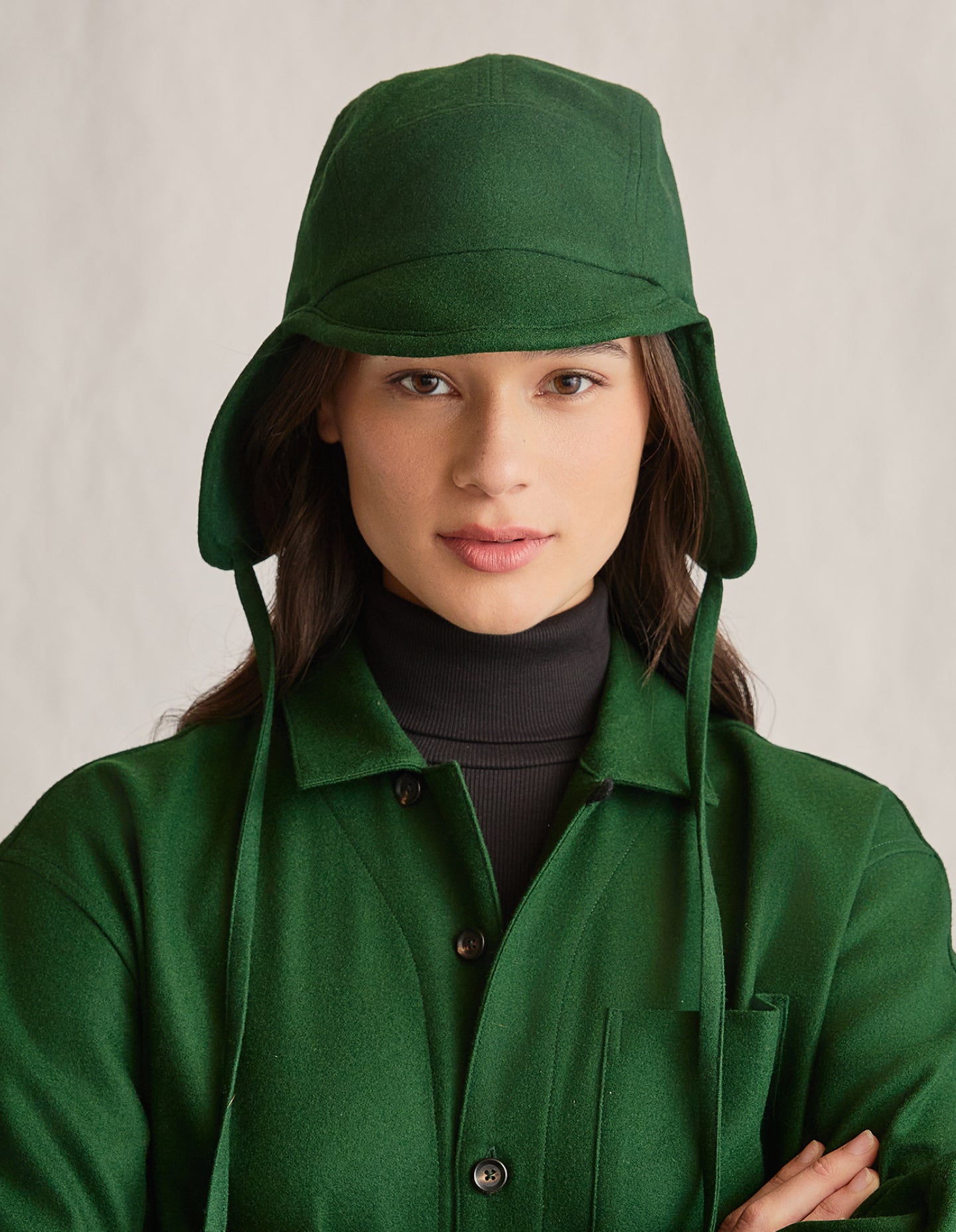 The Trapper Hat (Exacting Green Merino Wool)