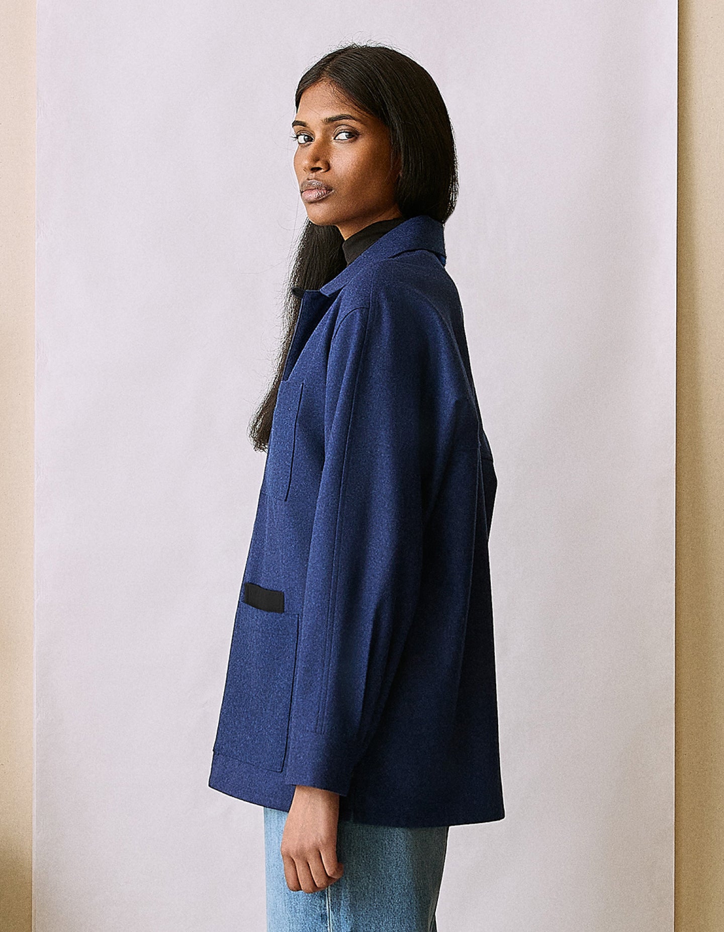 The Merino Chore Coat (Moonlight Blue Merino Wool)