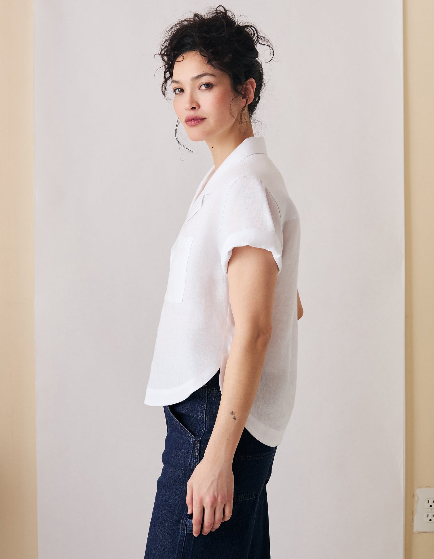 The Studio Shirt (Heatwave White Linen)