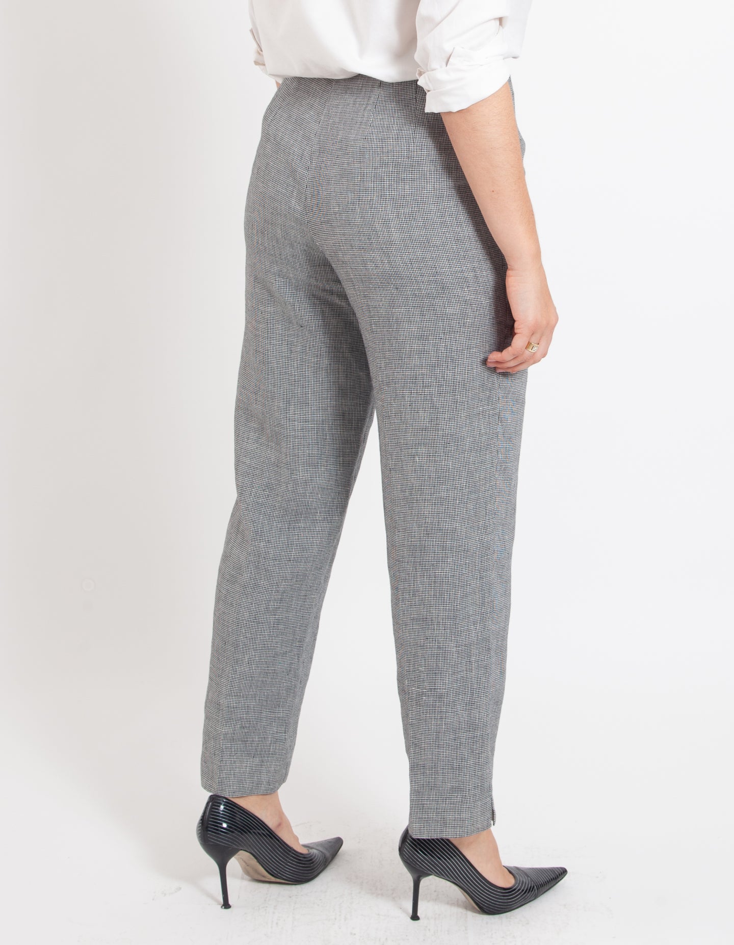 Irish Linen Houndstooth Trousers