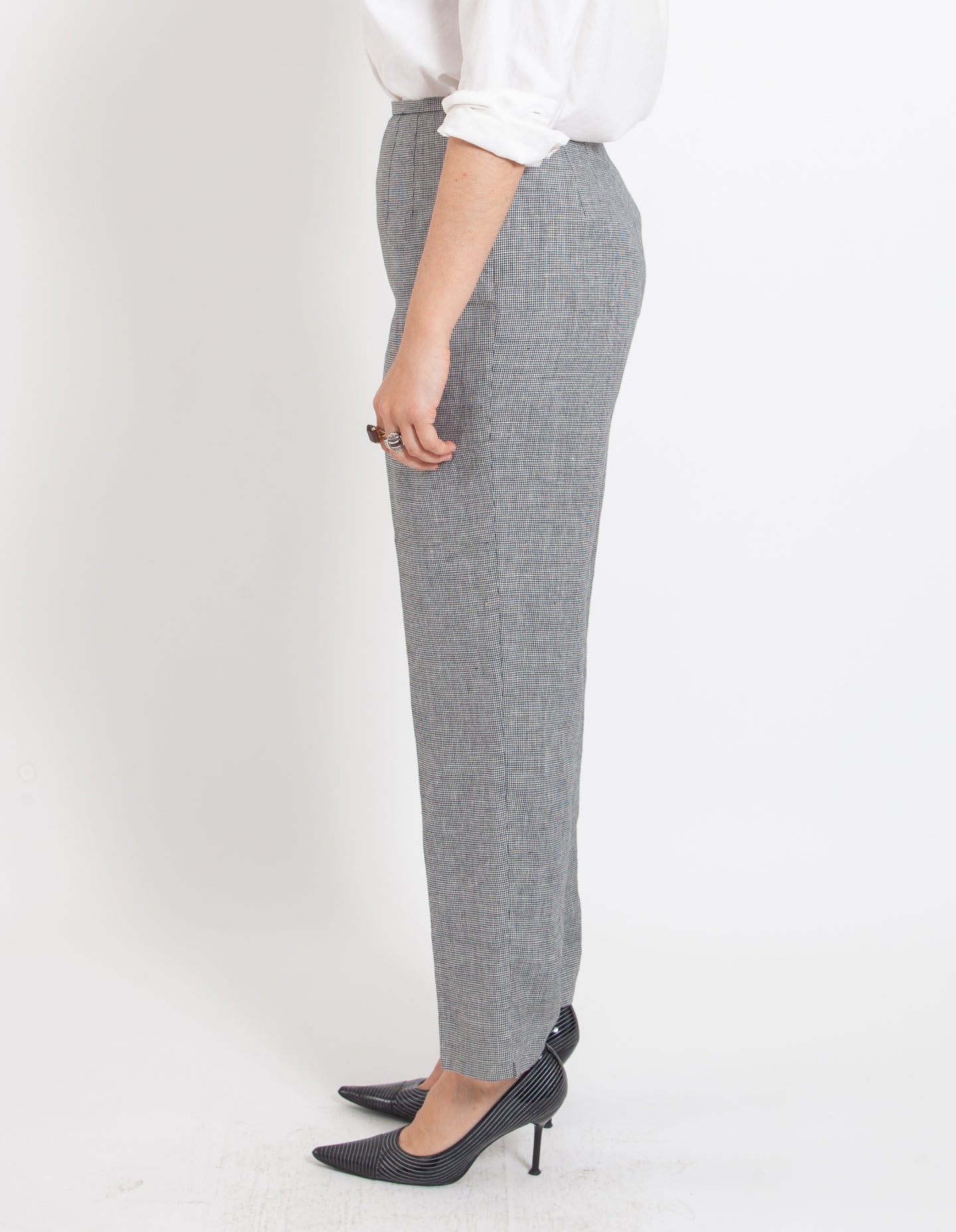 Irish Linen Houndstooth Trousers