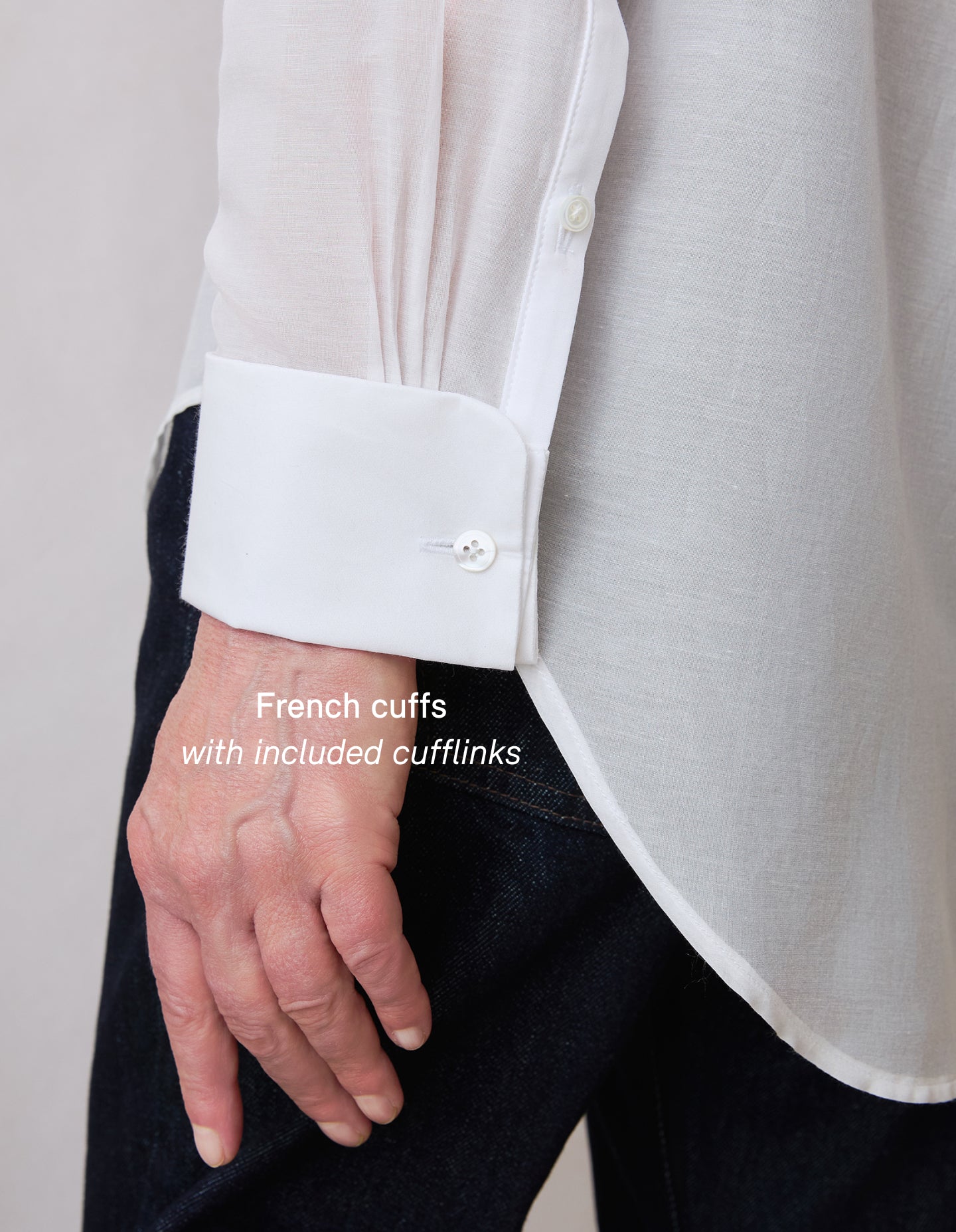 The Tuxedo Shirt (Veil White Sheer Silk Cotton)