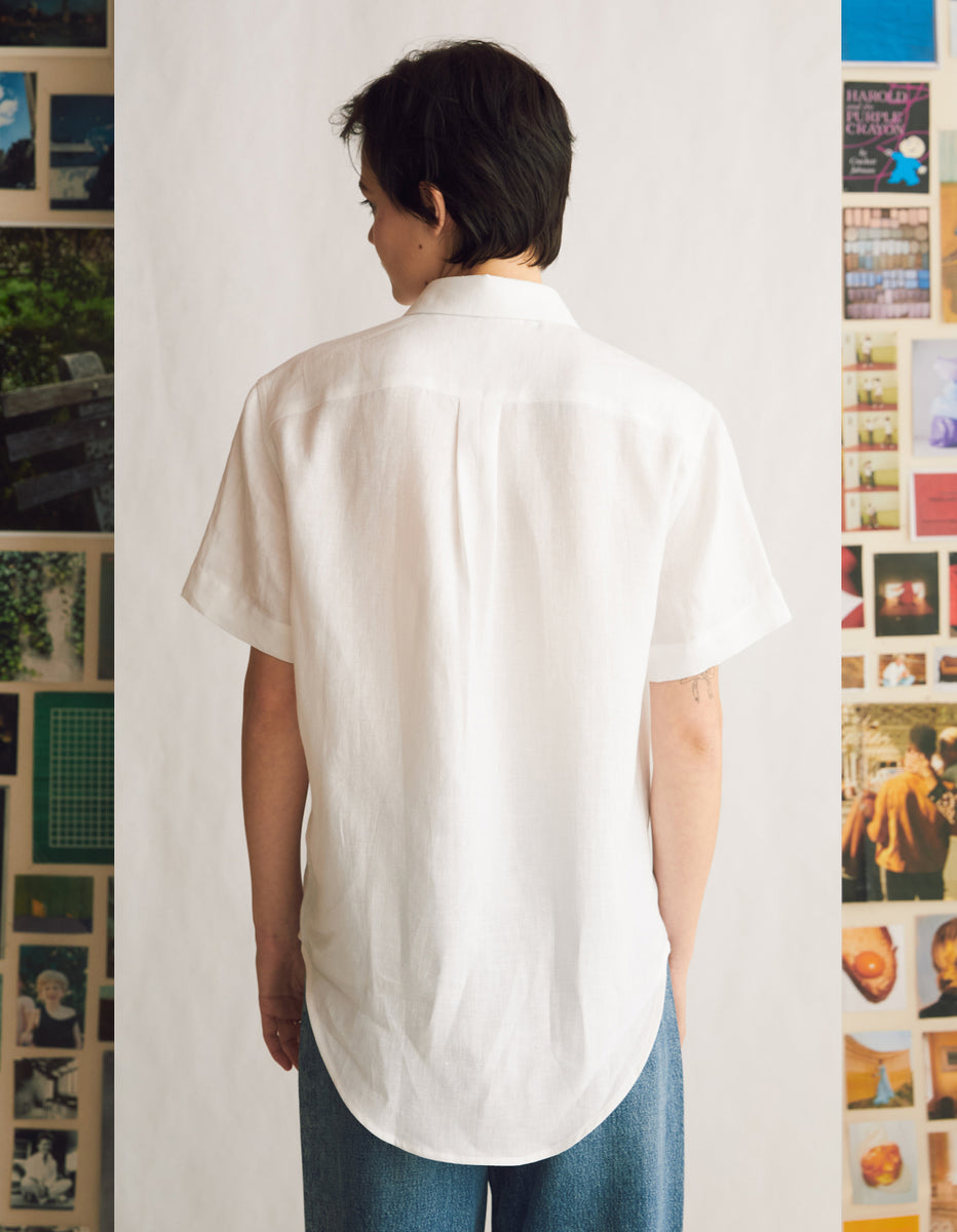 The New Oxford Shirt Heatwave White Linen | NAOMI NOMI