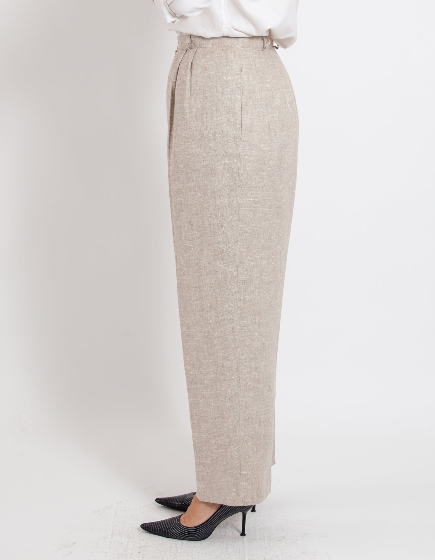 Vintage Slubbed Linen Trousers