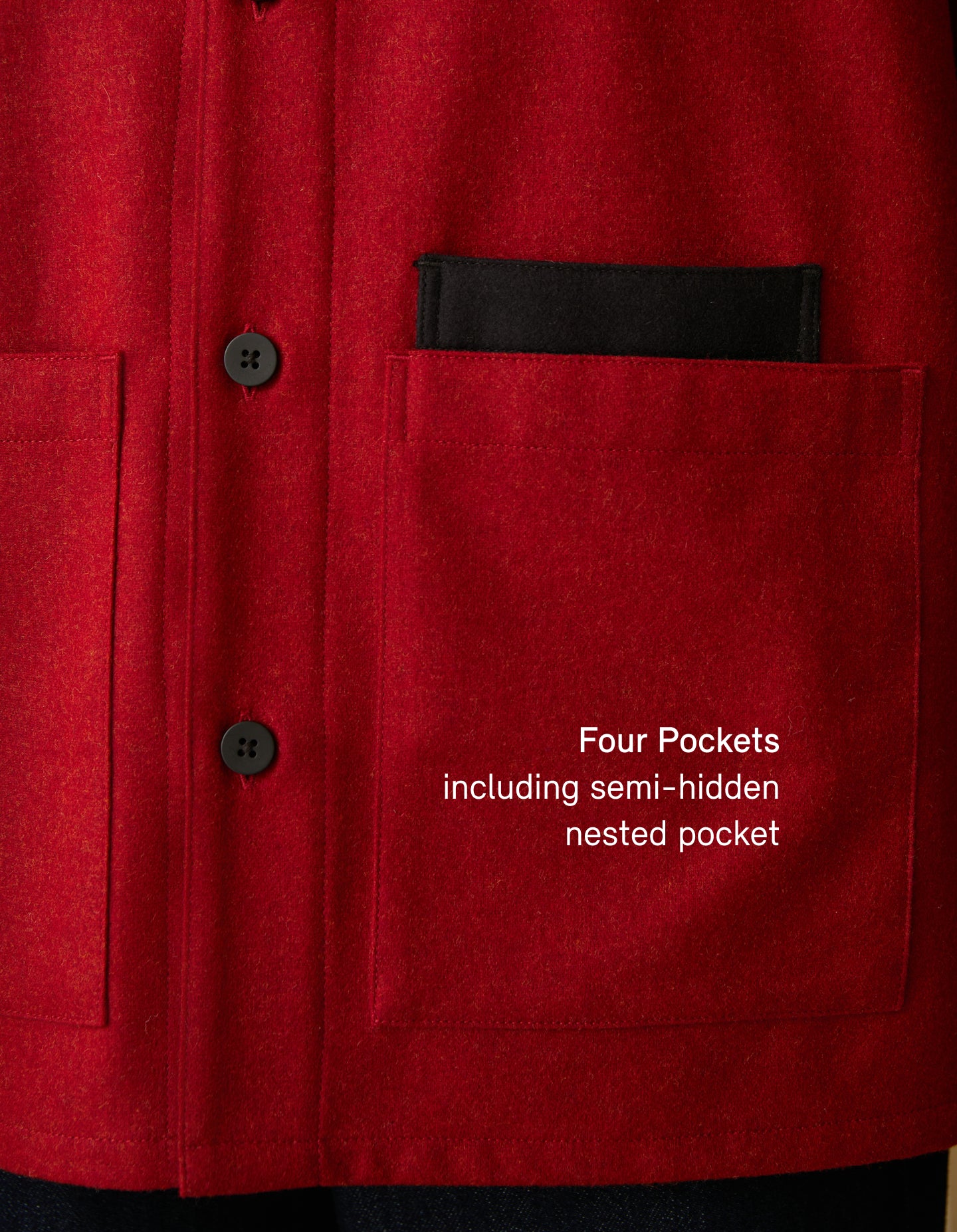 The Merino Chore Coat (Period Red Merino Wool)