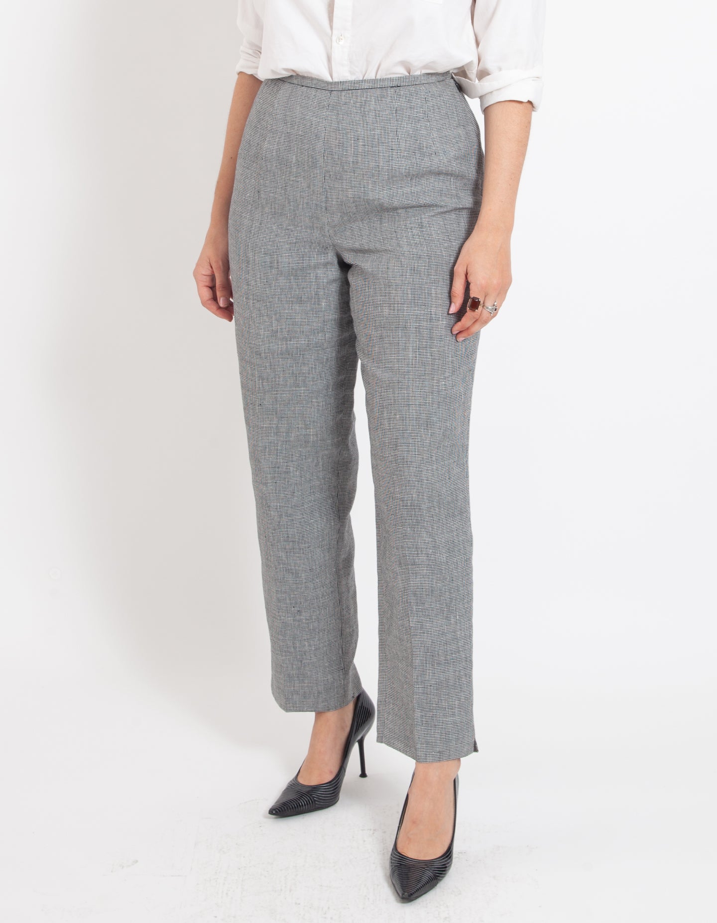Irish Linen Houndstooth Trousers