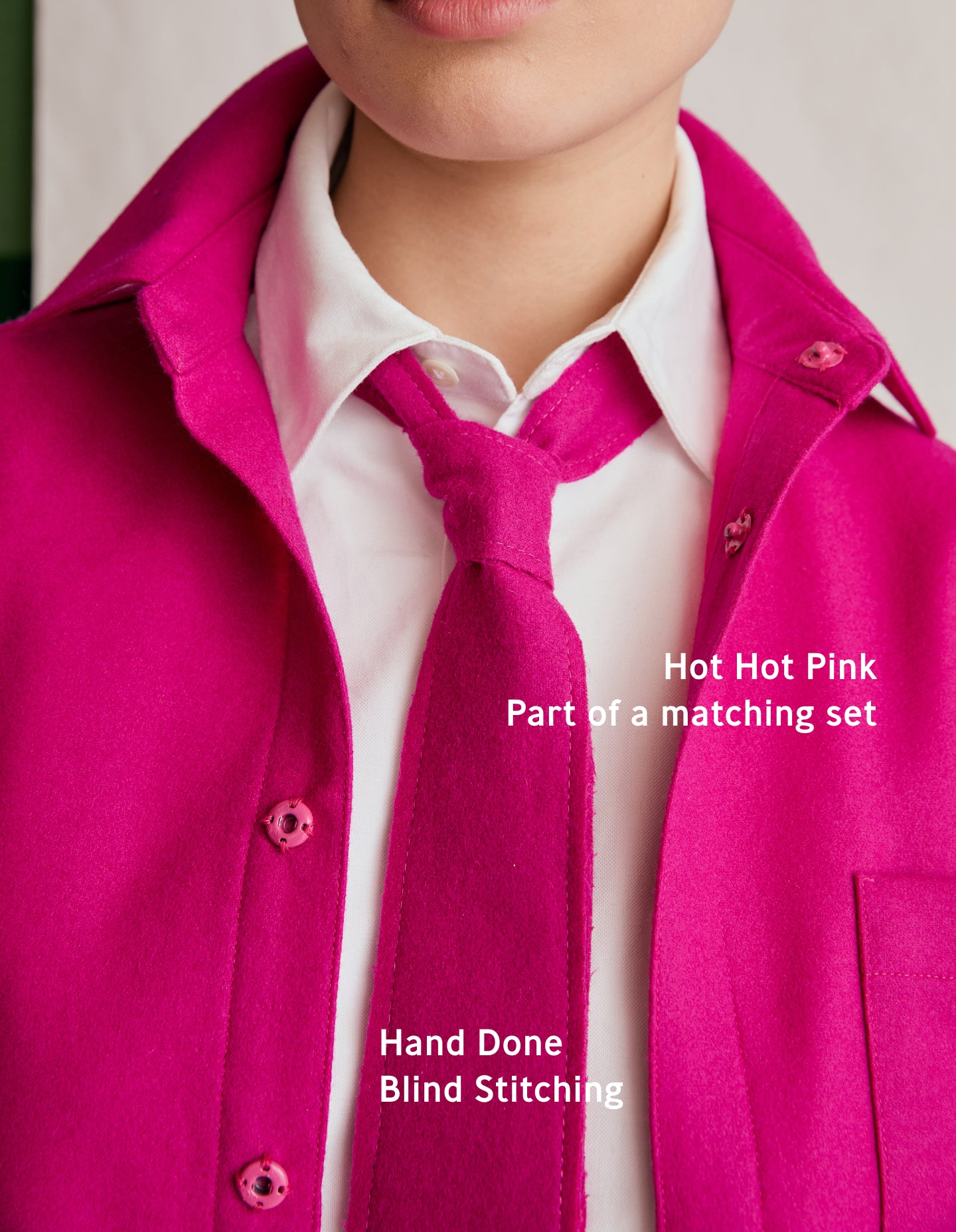 The Tie (Hot Hot Pink Merino Wool)