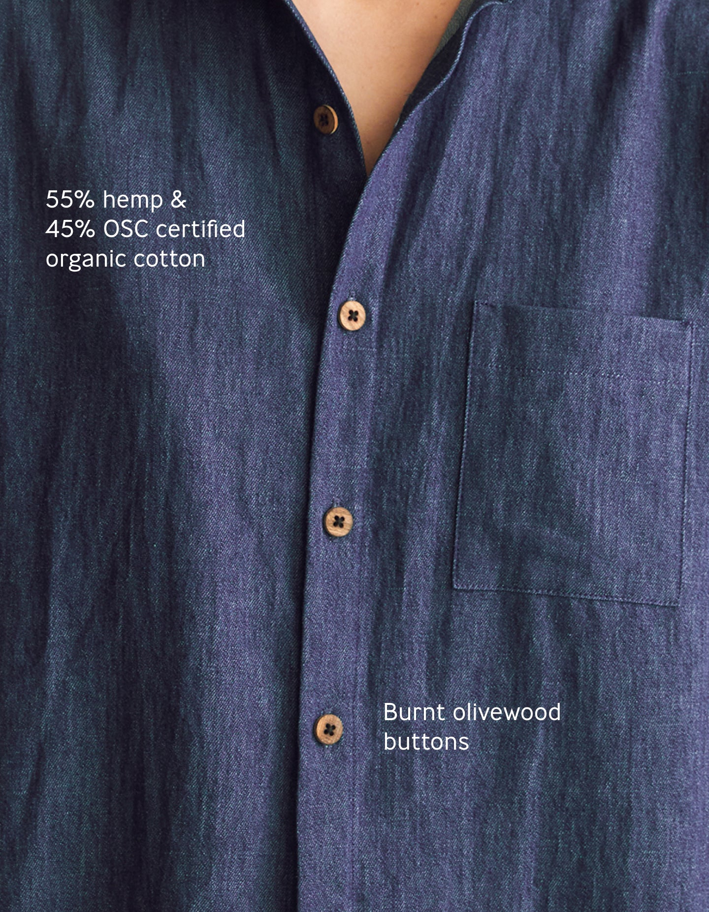 Short Sleeve Oxford (Indigo Hemp Denim)