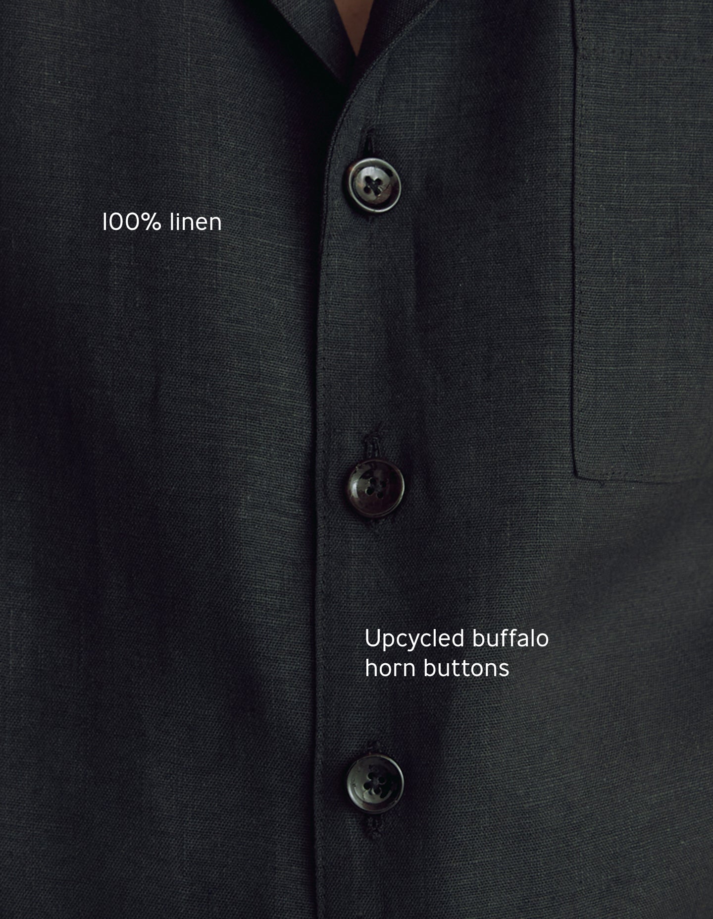 The Studio Shirt (Redacted Black Linen)