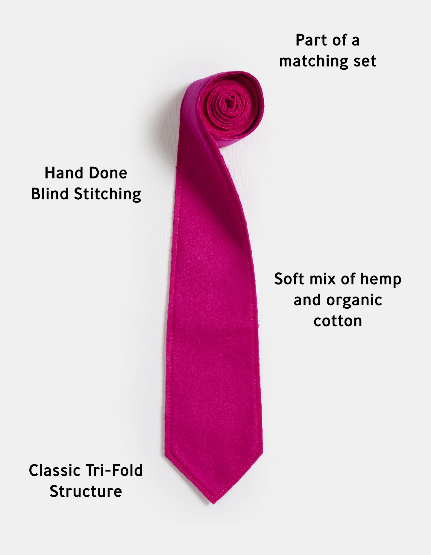 The Tie (Hot Hot Pink Merino Wool)