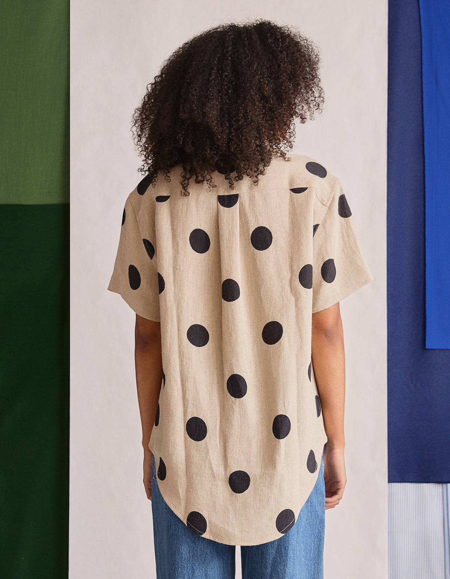 The Short Sleeve Oxford (Polka Spot Linen)