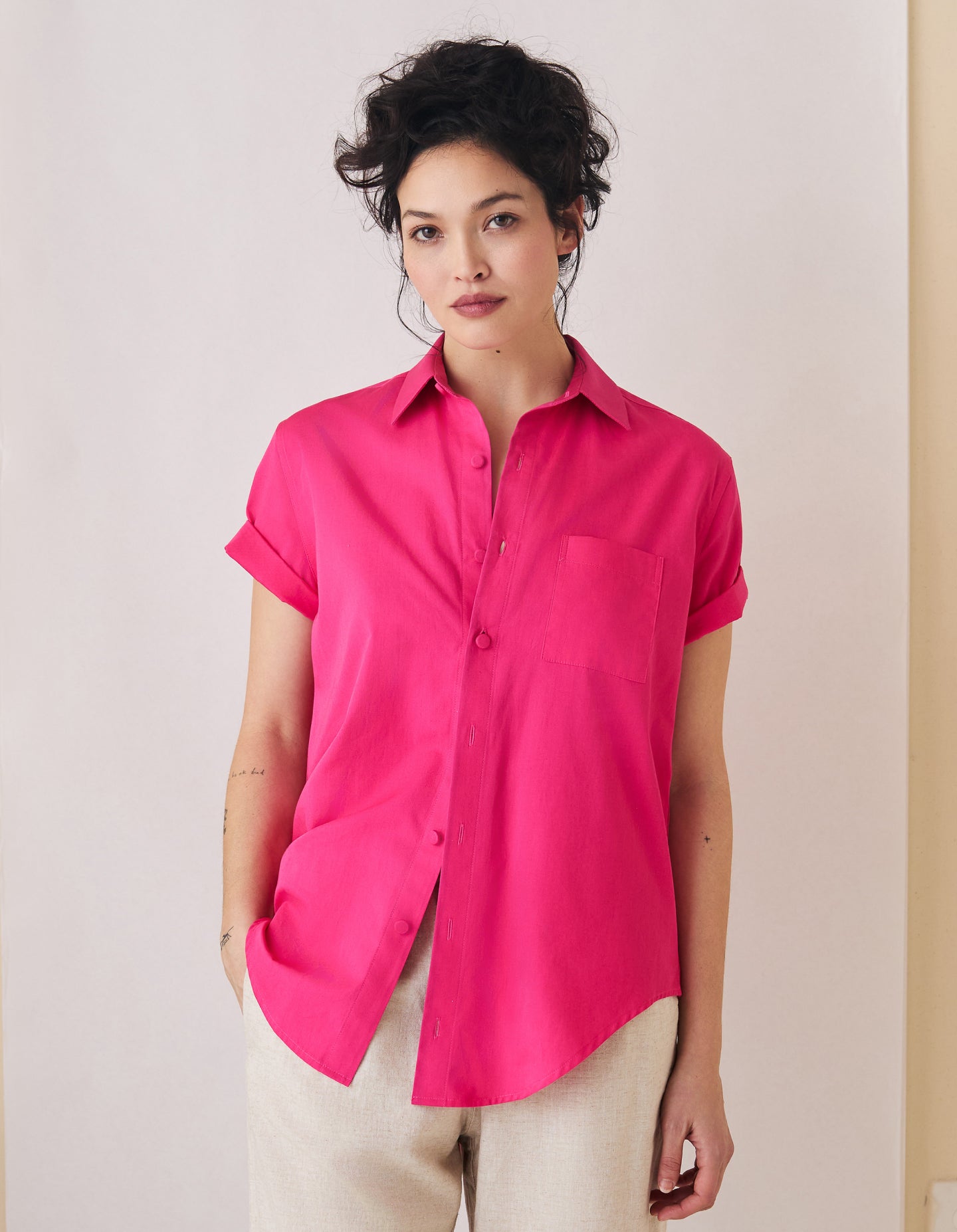 The Short Sleeve Oxford (Pickled Pink Cotton)
