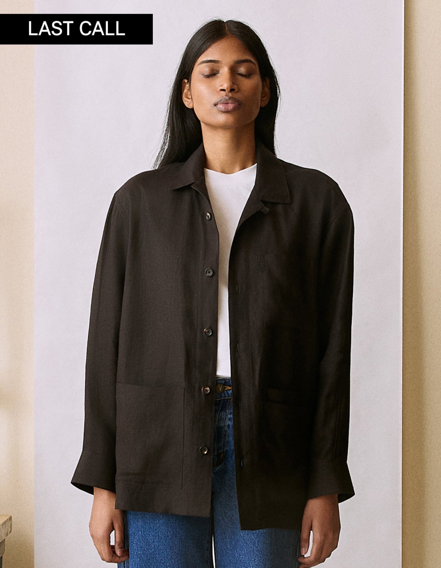 The Linen Chore Coat (Redacted Black Linen)