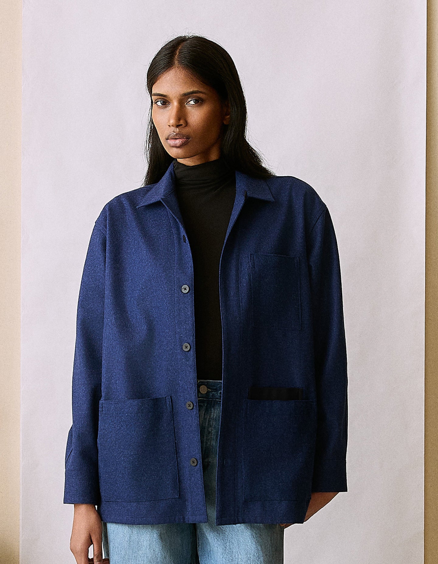 The Merino Chore Coat (Moonlight Blue Merino Wool)