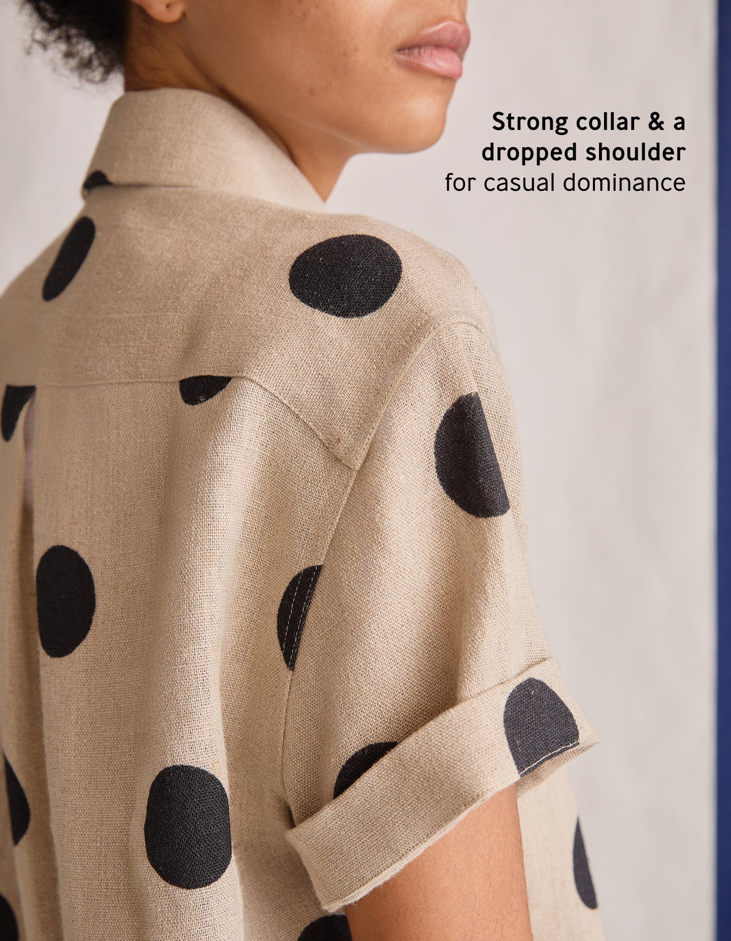 The Short Sleeve Oxford (Polka Spot Linen)