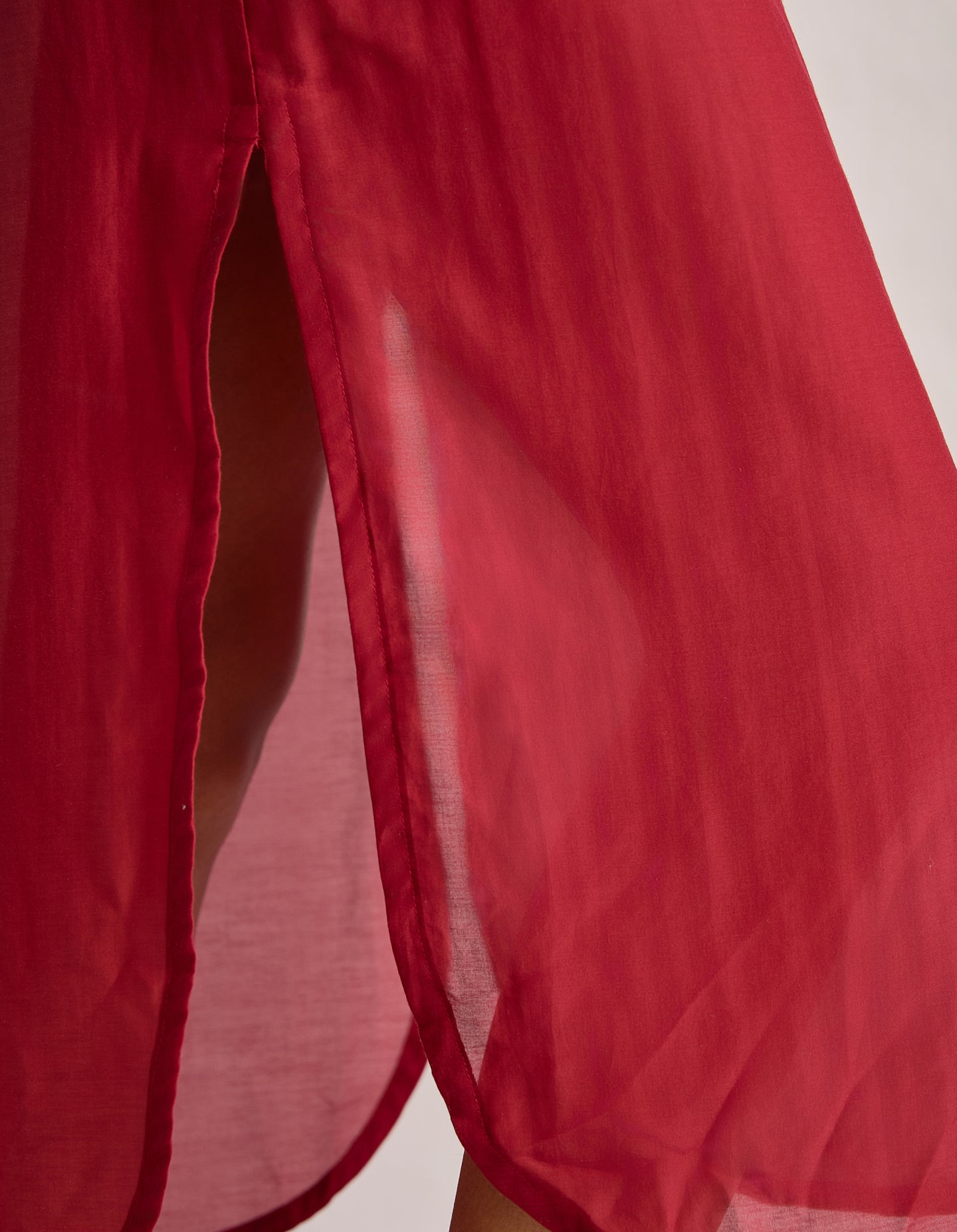 Sheer Period Red Silk Cotton (Sample Fabric)