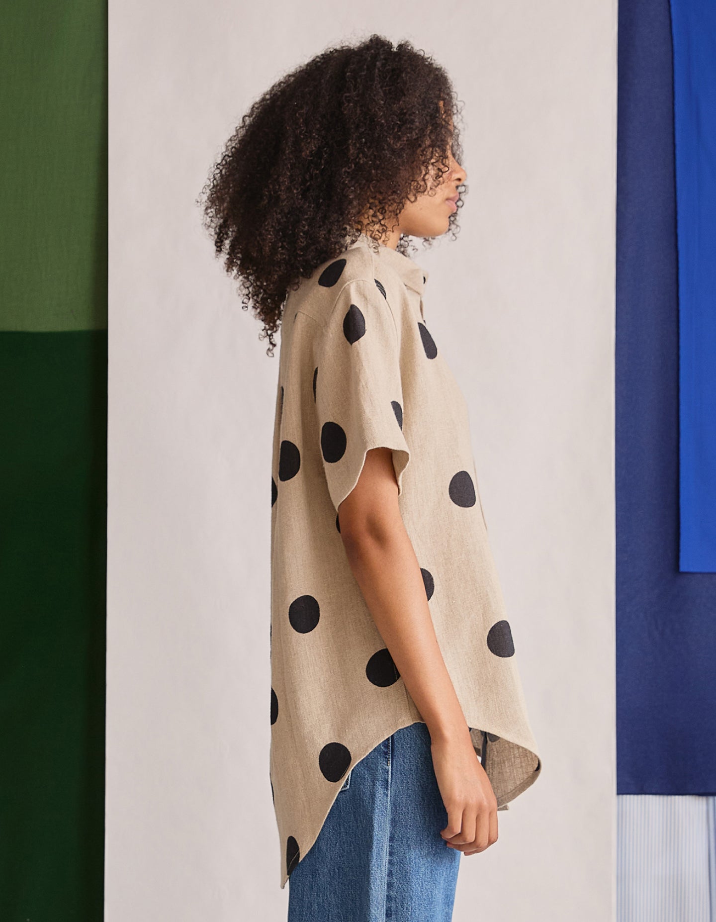 The Short Sleeve Oxford (Polka Spot Linen)