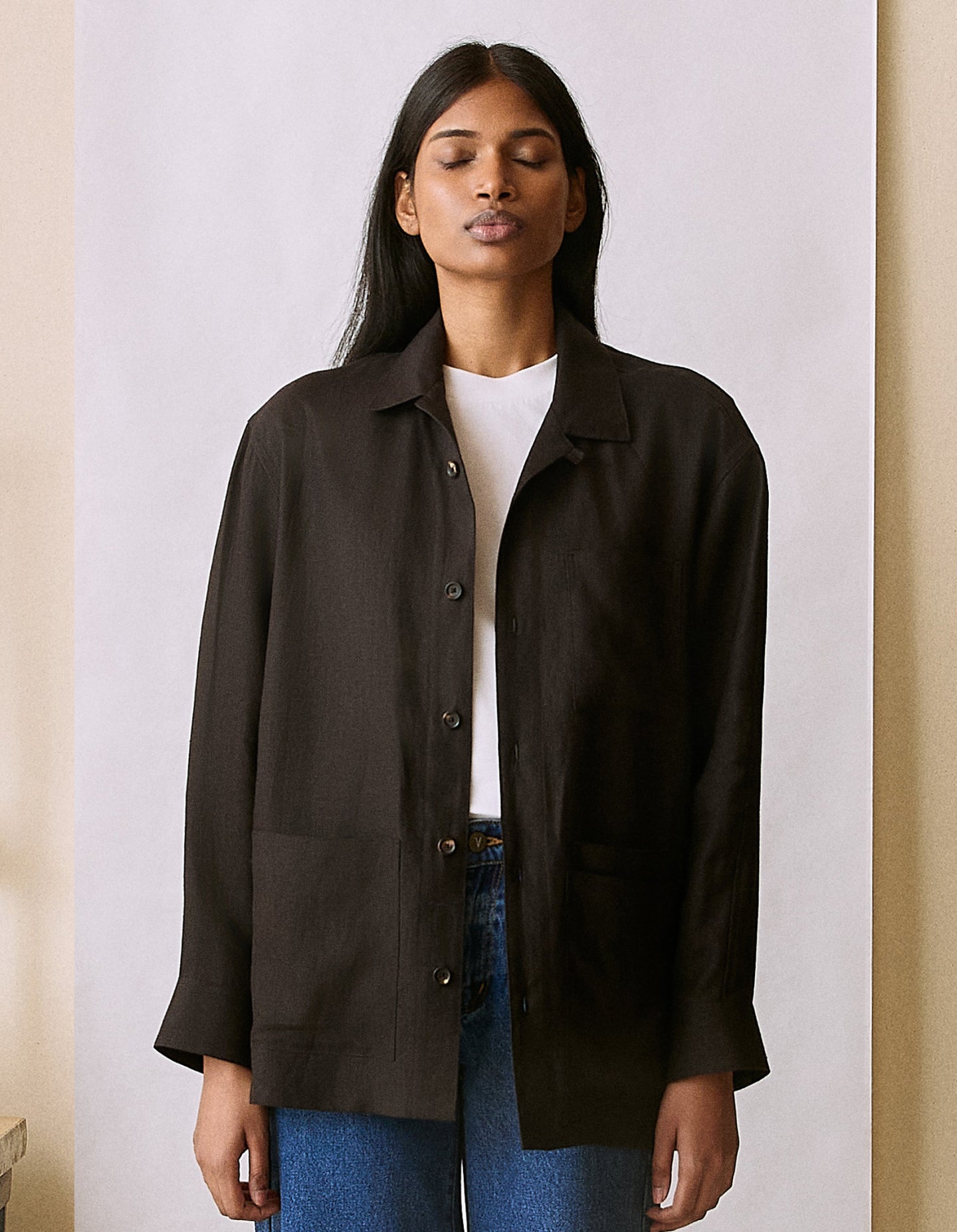 The Linen Chore Coat (Redacted Black Linen)