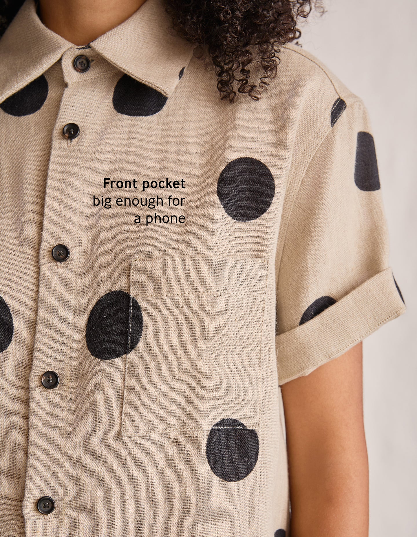 The Short Sleeve Oxford (Polka Spot Linen)
