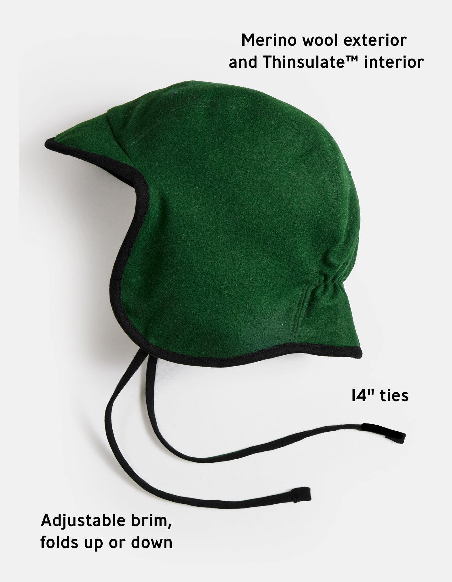 The Trapper Hat (Exacting Green Merino Wool)