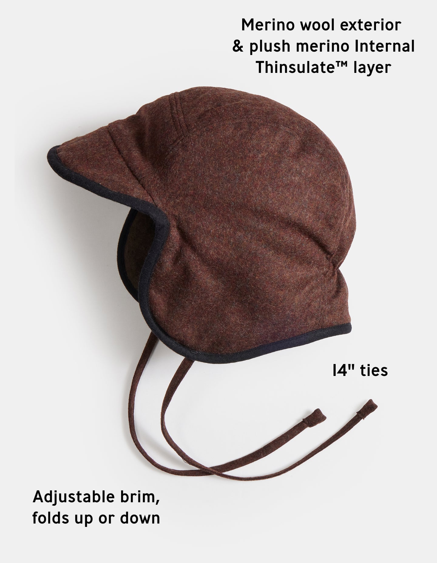 The Trapper Hat (Truffle Merino Wool)