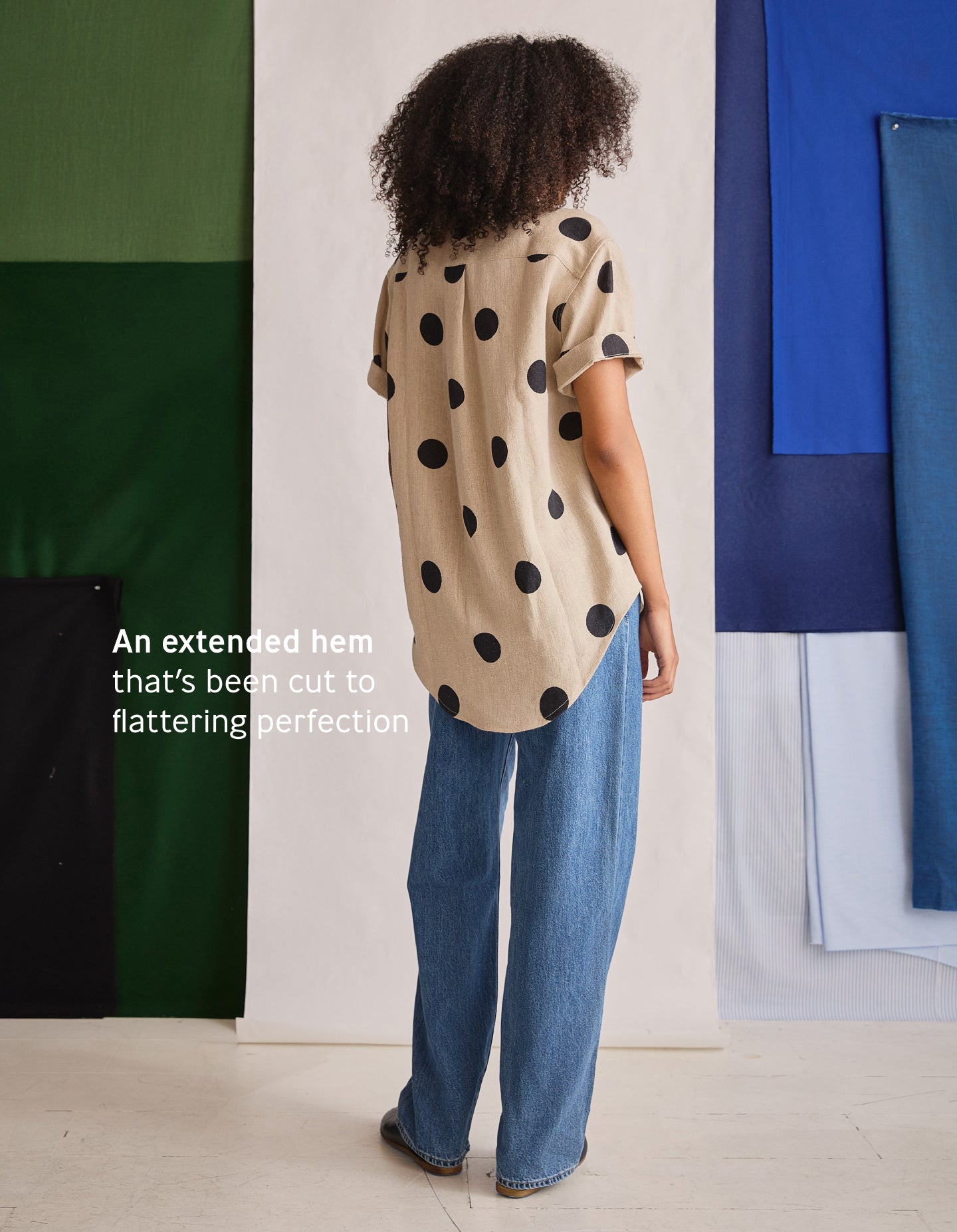 The Short Sleeve Oxford (Polka Spot Linen)