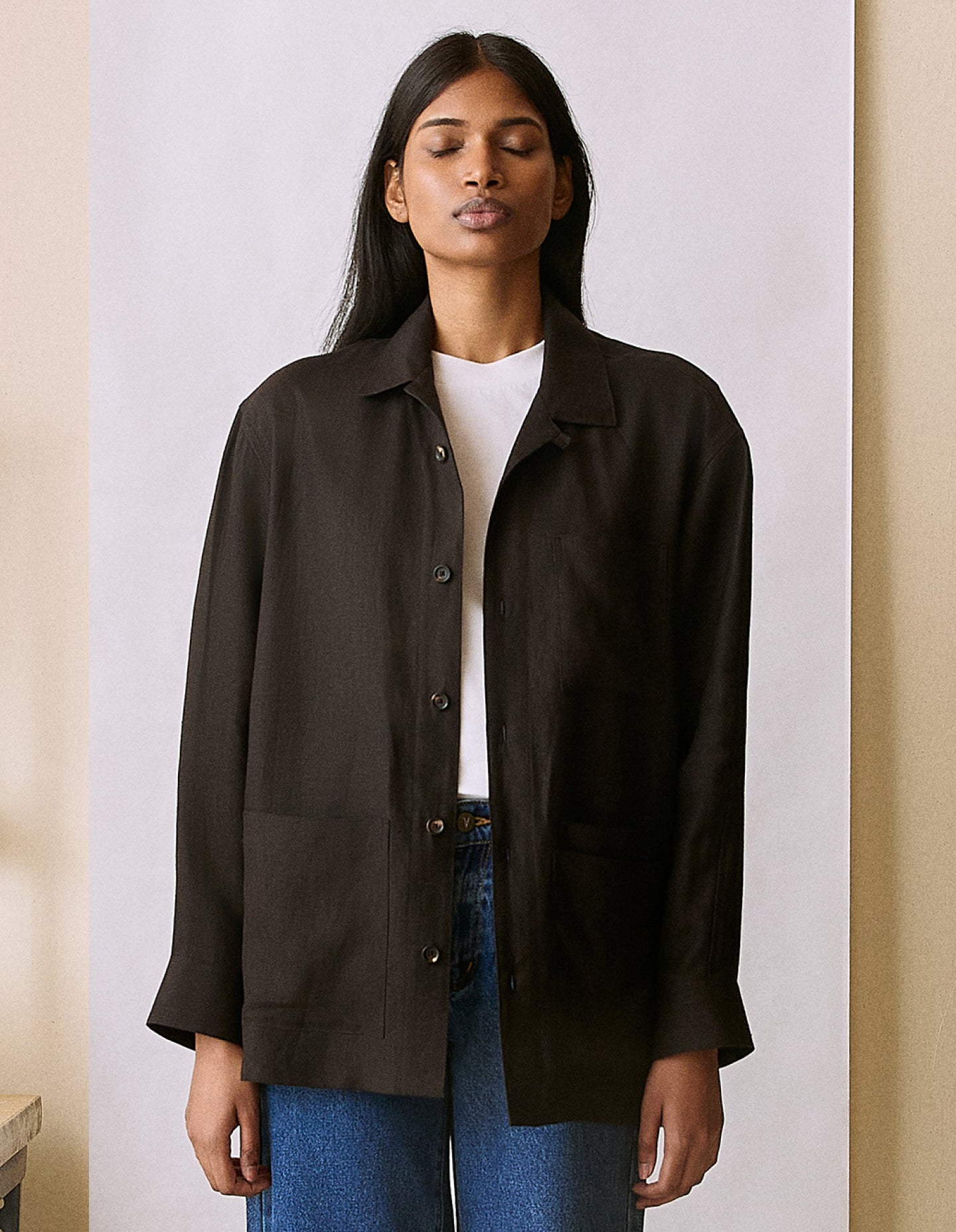The Linen Chore Coat (Redacted Black Linen)