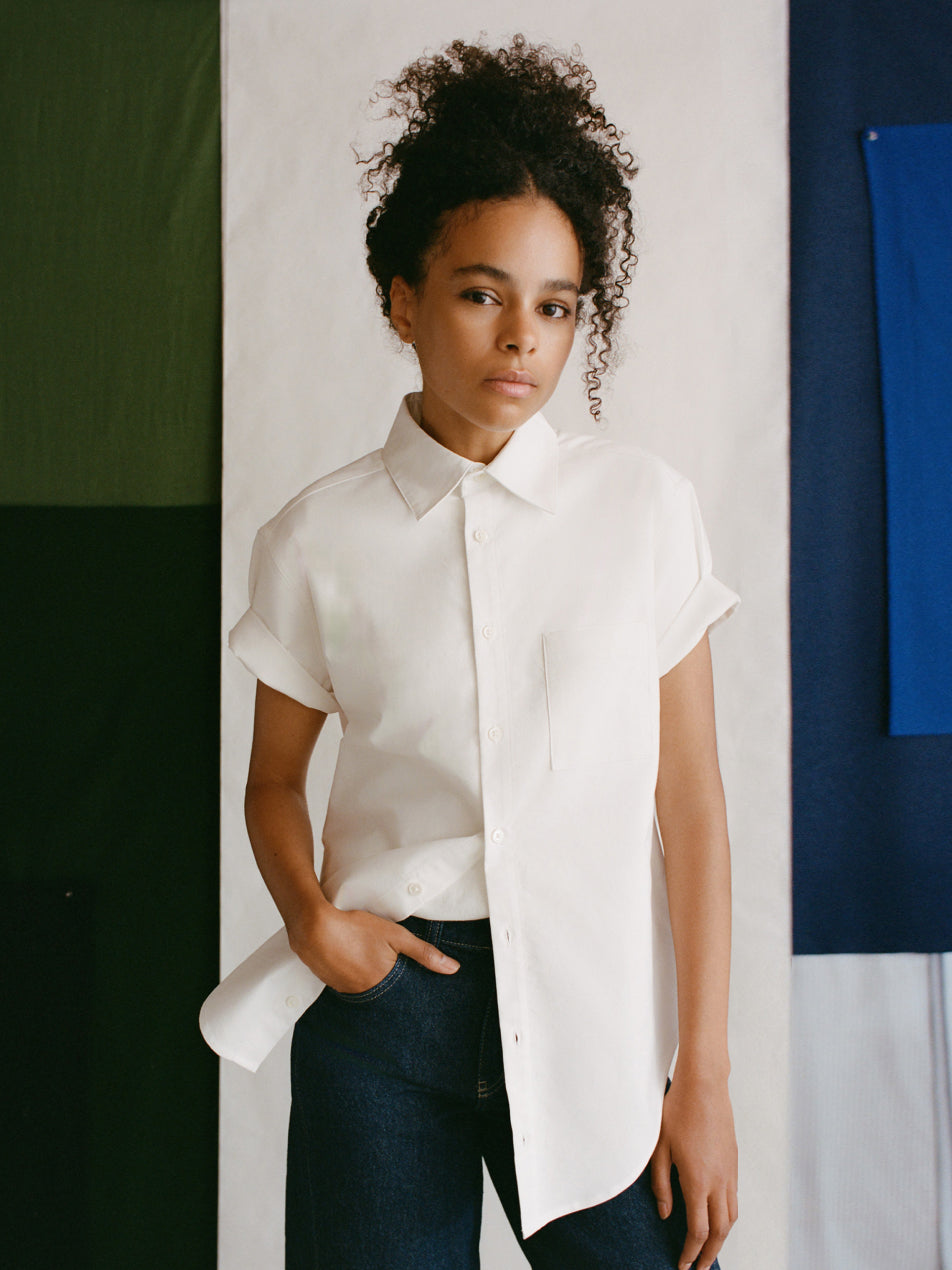 The Short Sleeve Oxford (Crisp White Organic Cotton)