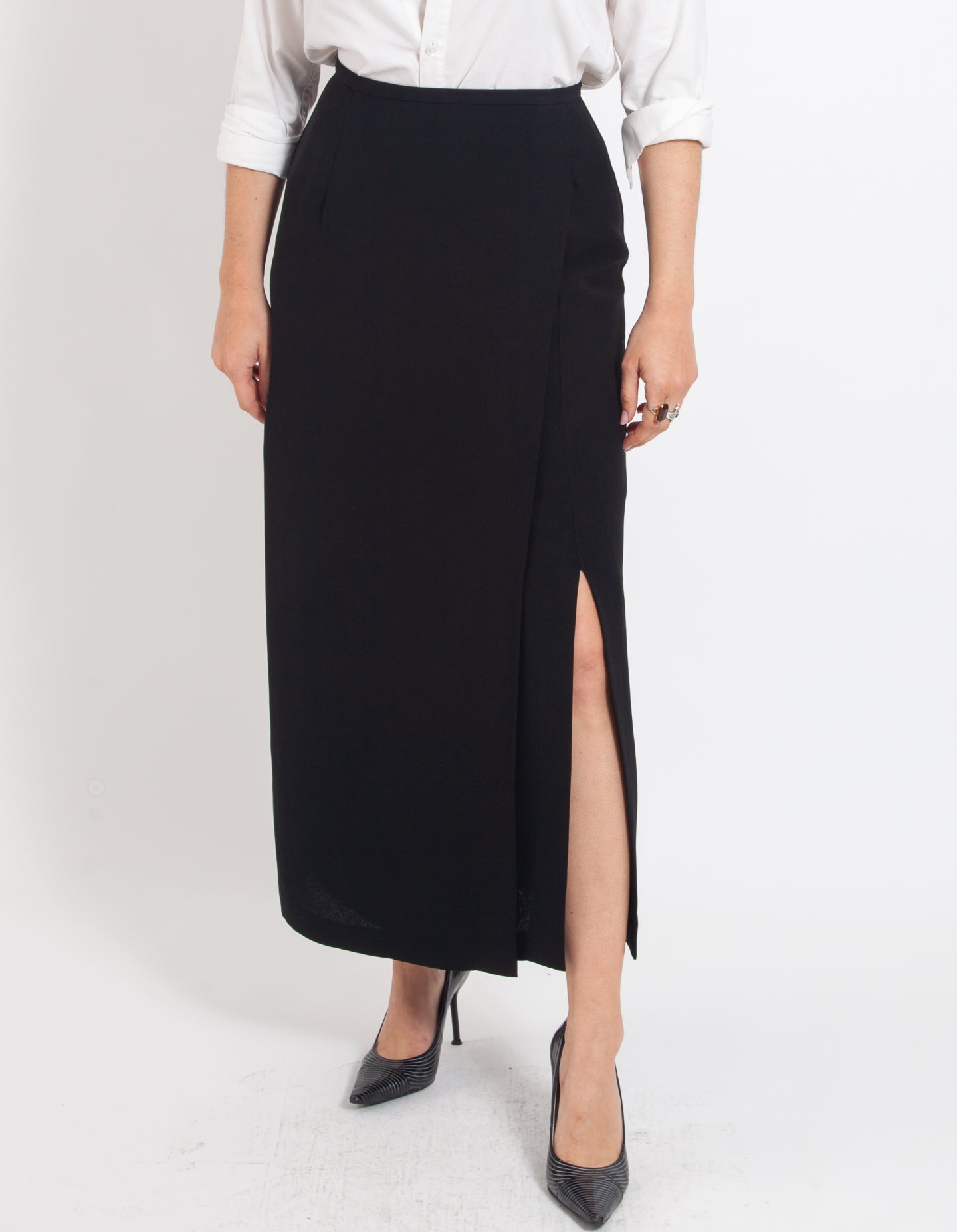 Vintage Double Slit Maxi Skirt