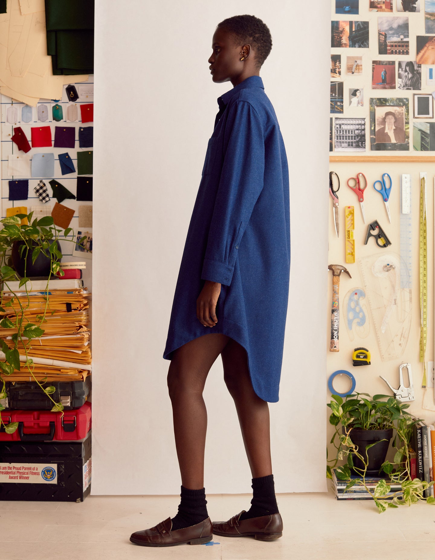 The Shirtdress (Moonlight Blue Merino Wool)