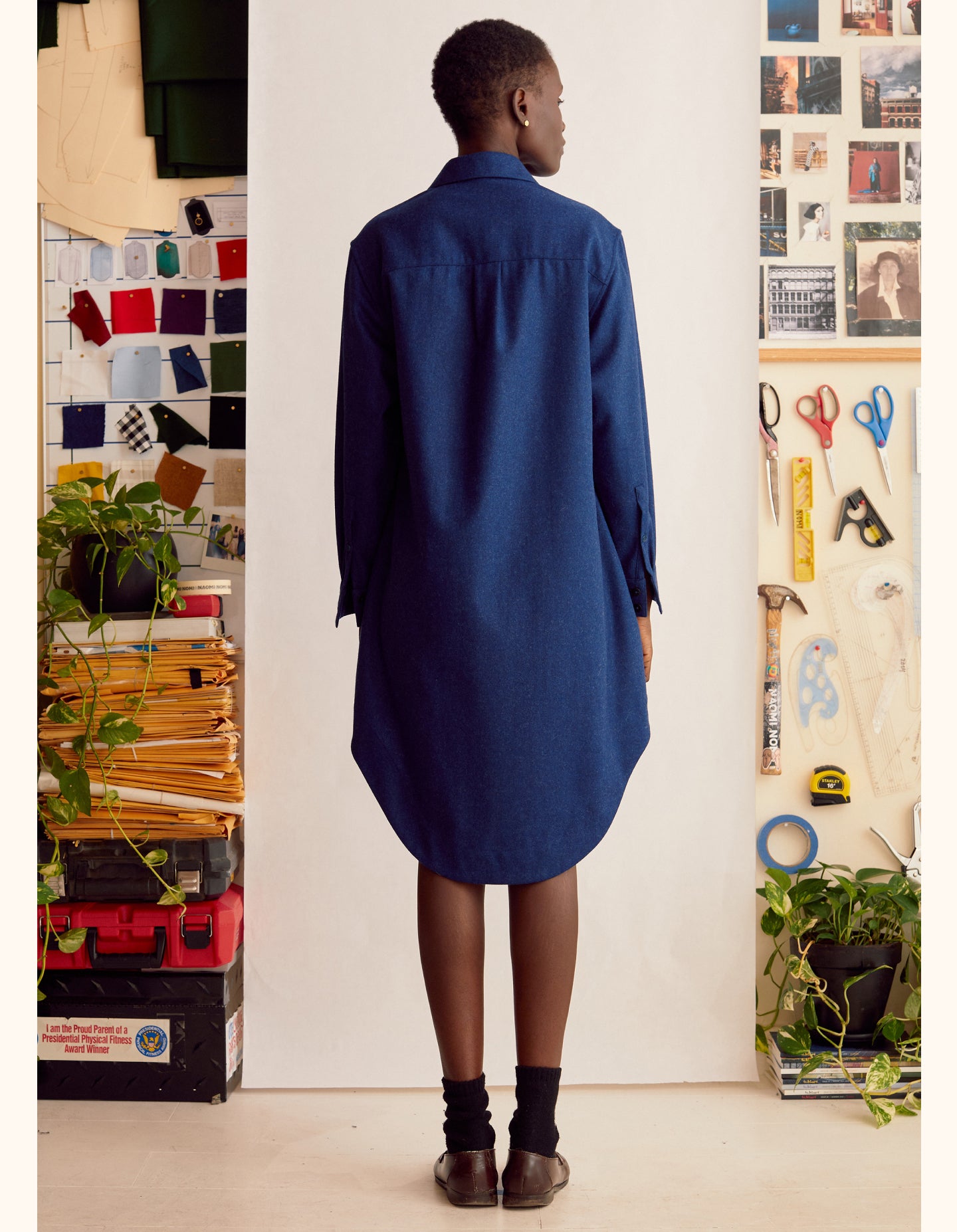 The Shirtdress (Moonlight Blue Merino Wool)