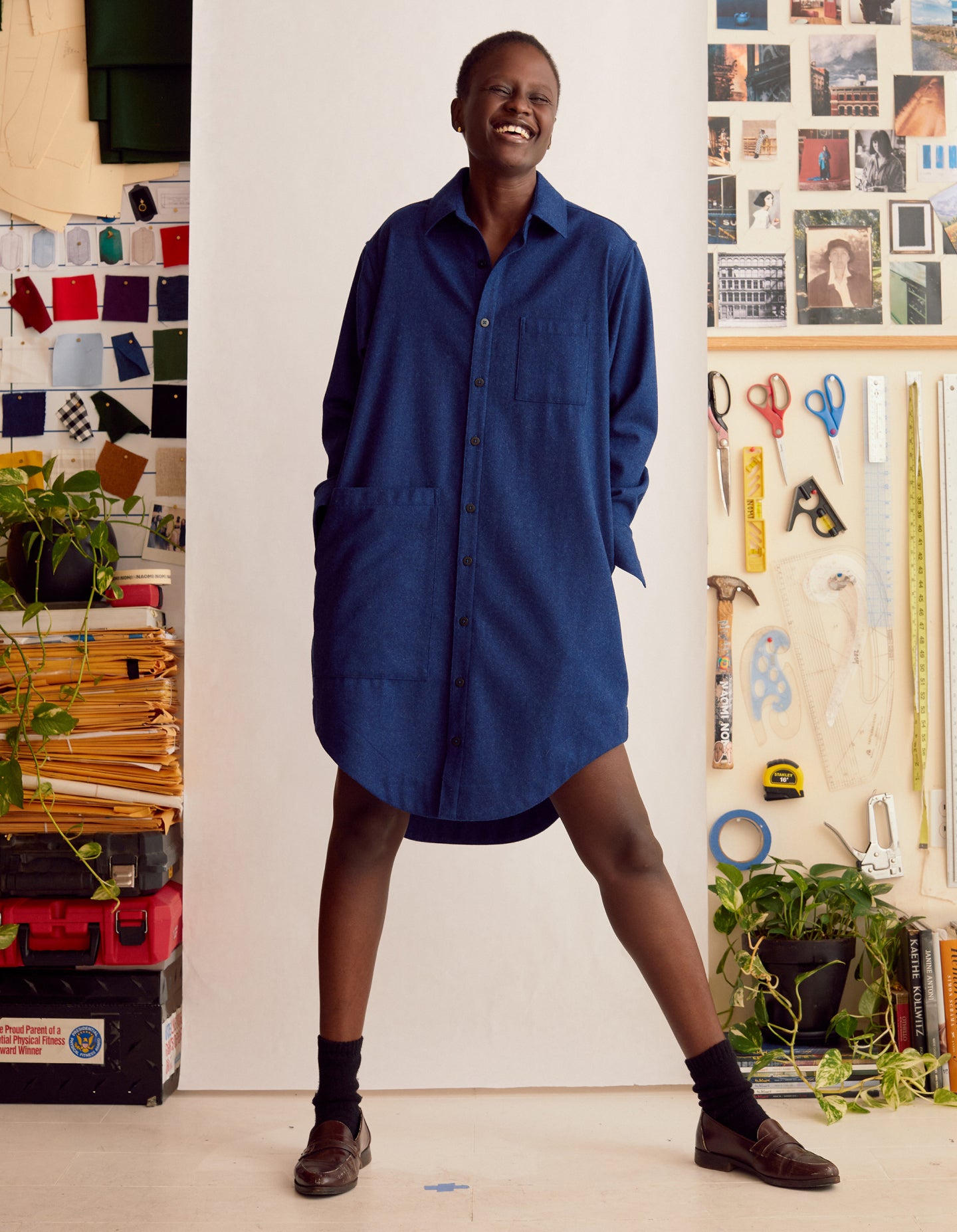 The Shirtdress (Moonlight Blue Merino Wool)