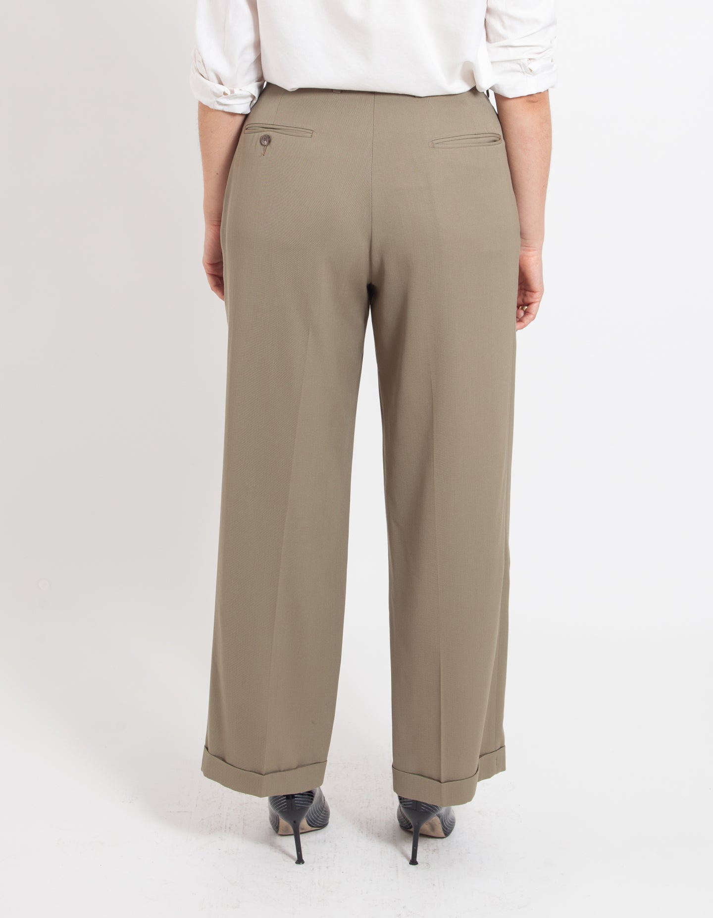 Vintage Olive Cuffed Trouser