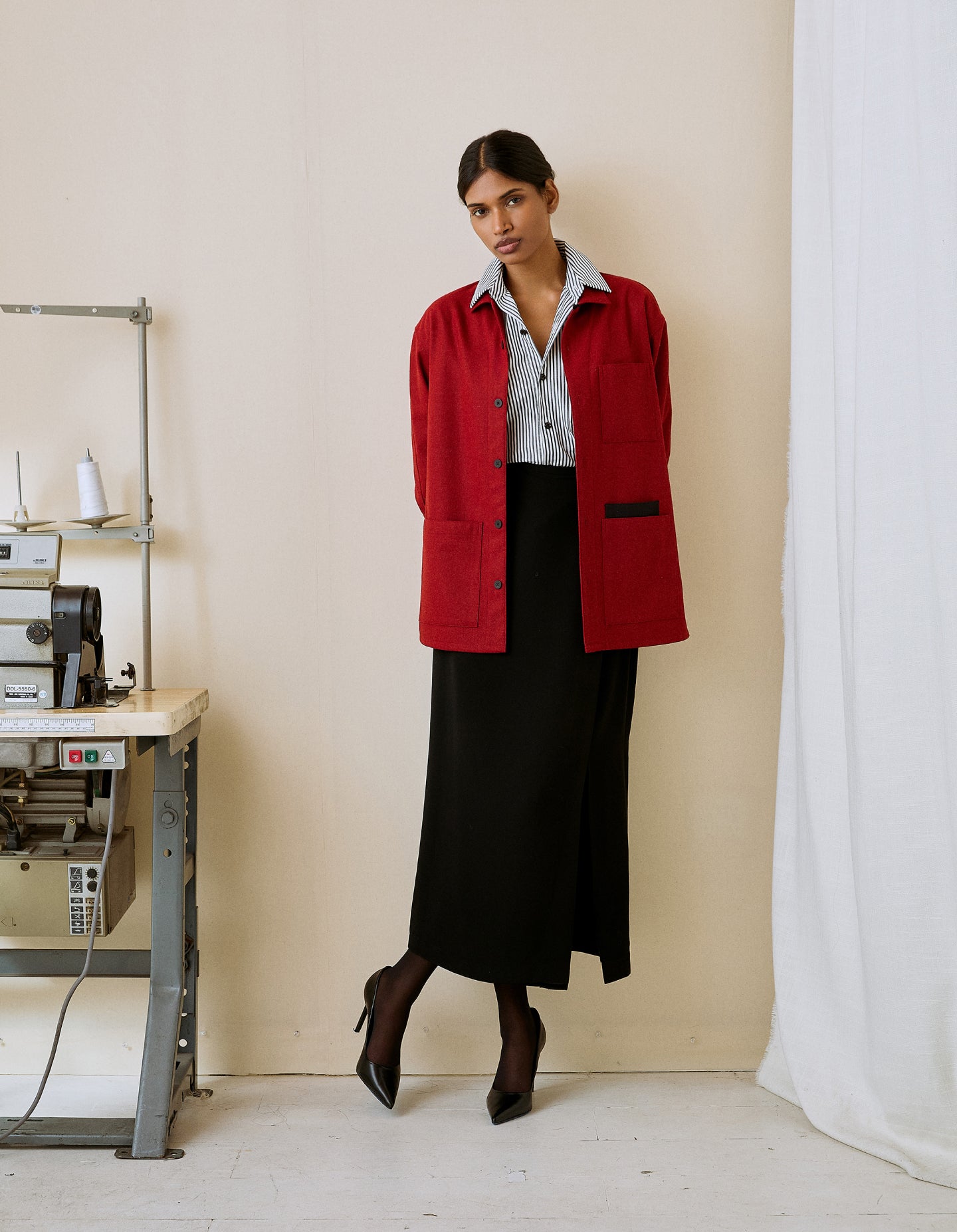 Vintage Double Slit Maxi Skirt