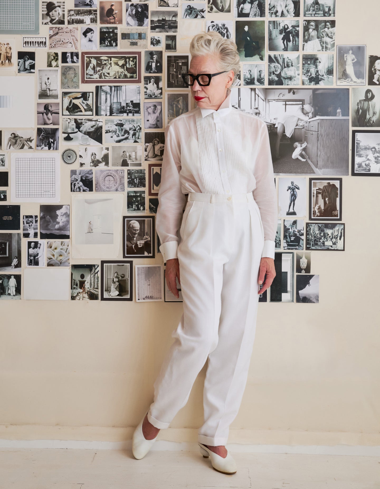 Vintage White Pleated Trouser