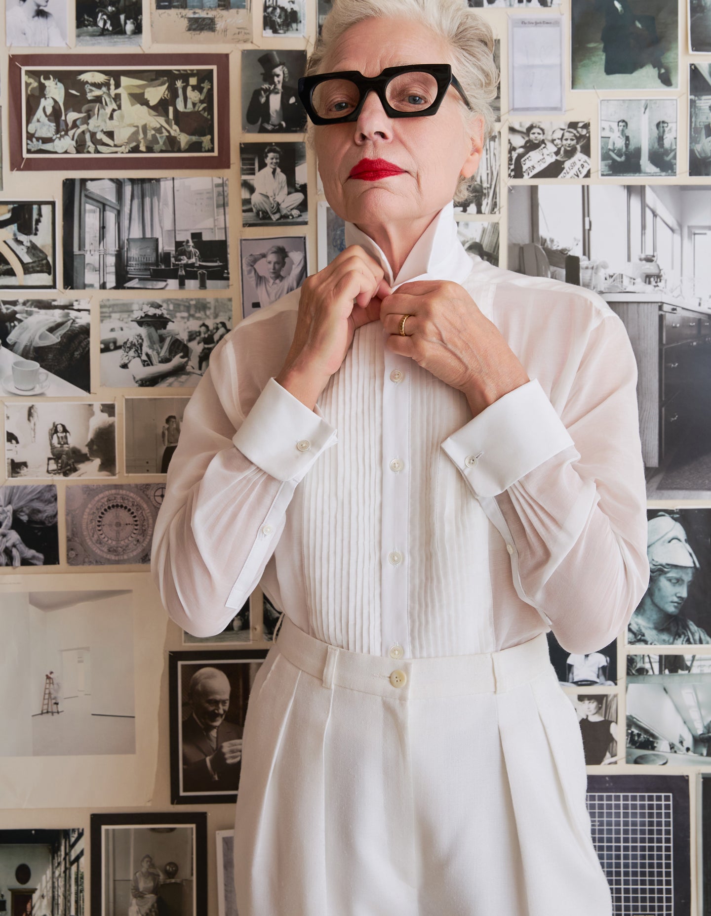 Vintage White Pleated Trouser