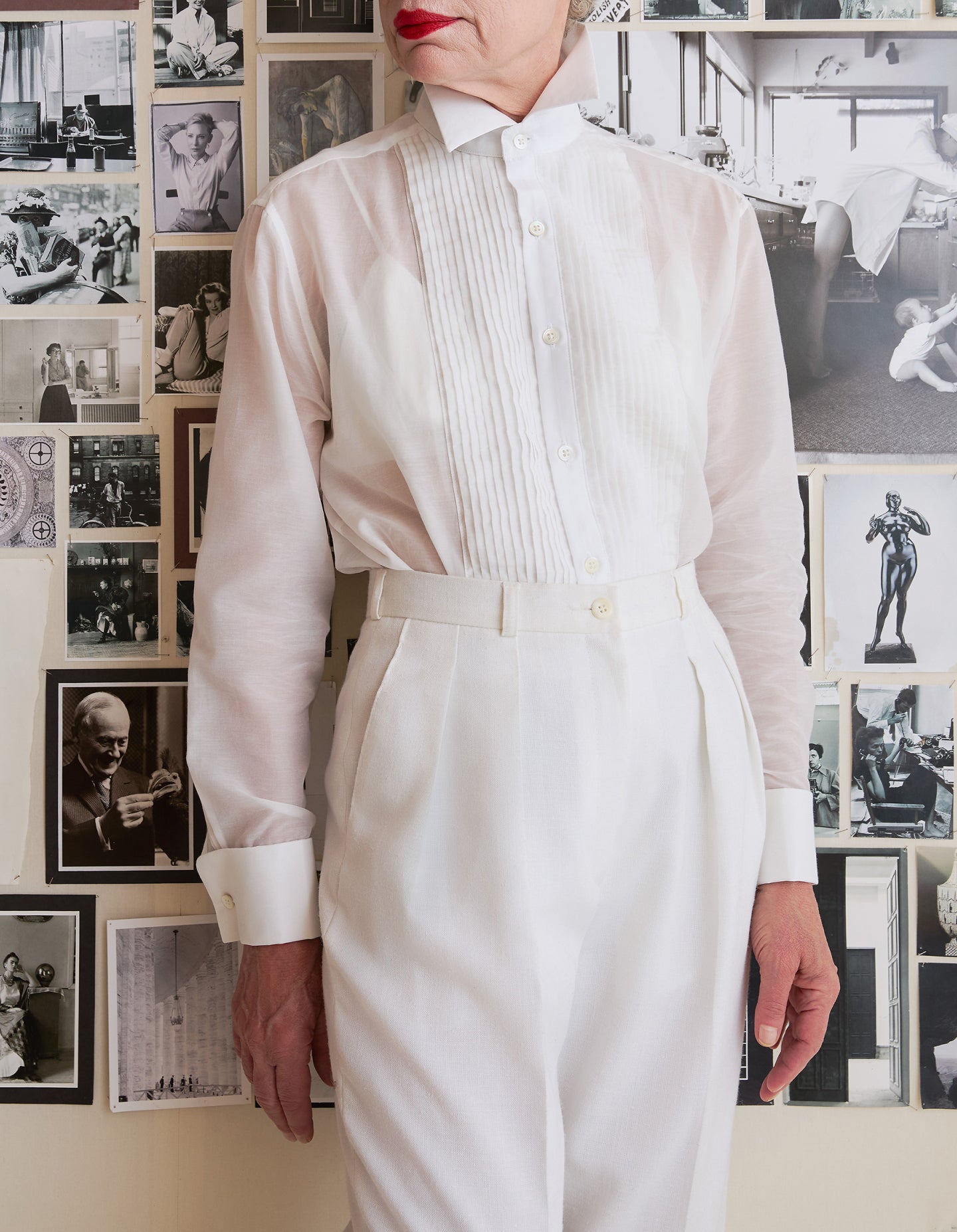 Vintage White Pleated Trouser