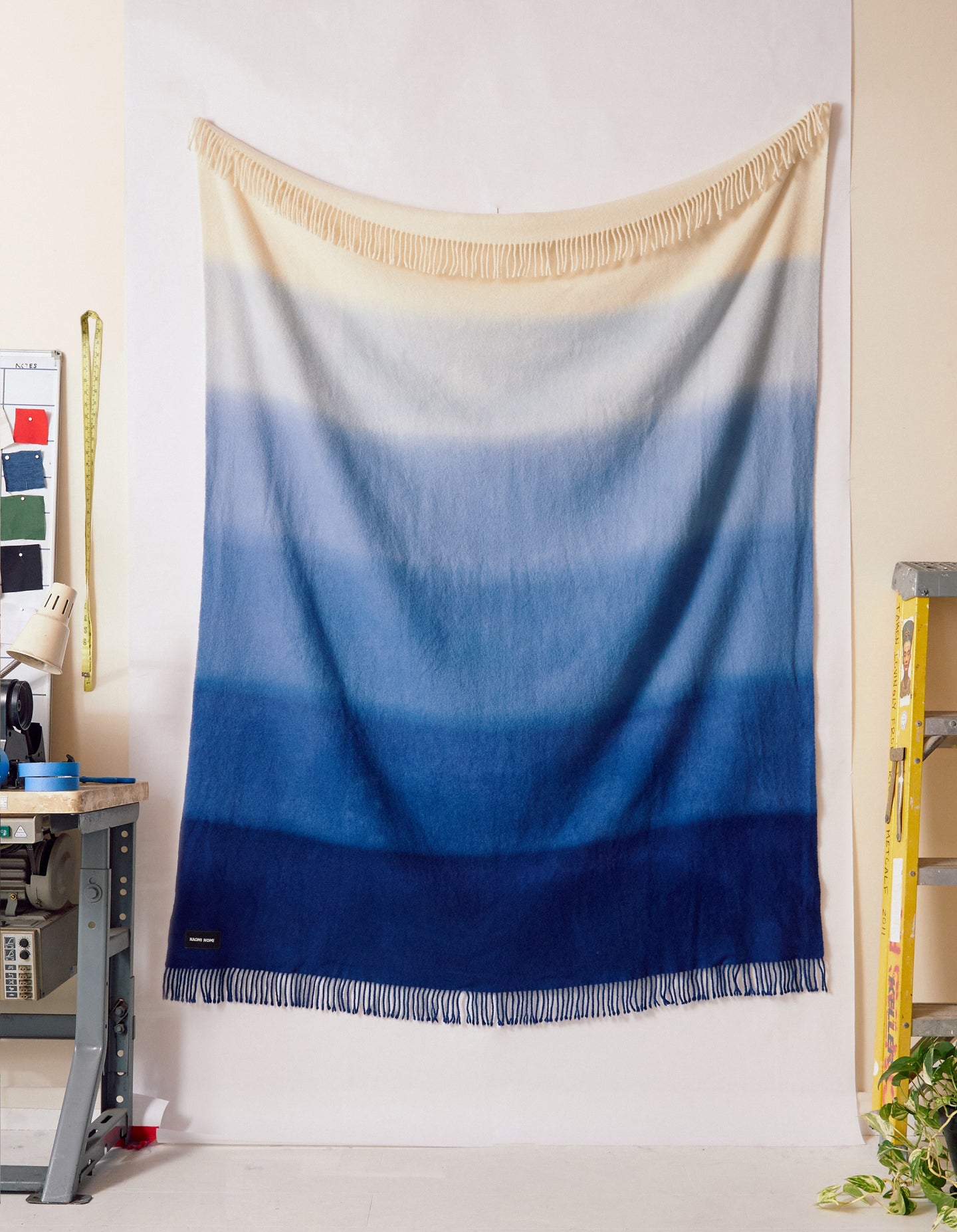The Gradient Blanket (Moonlight Blue Mongolian Wool)