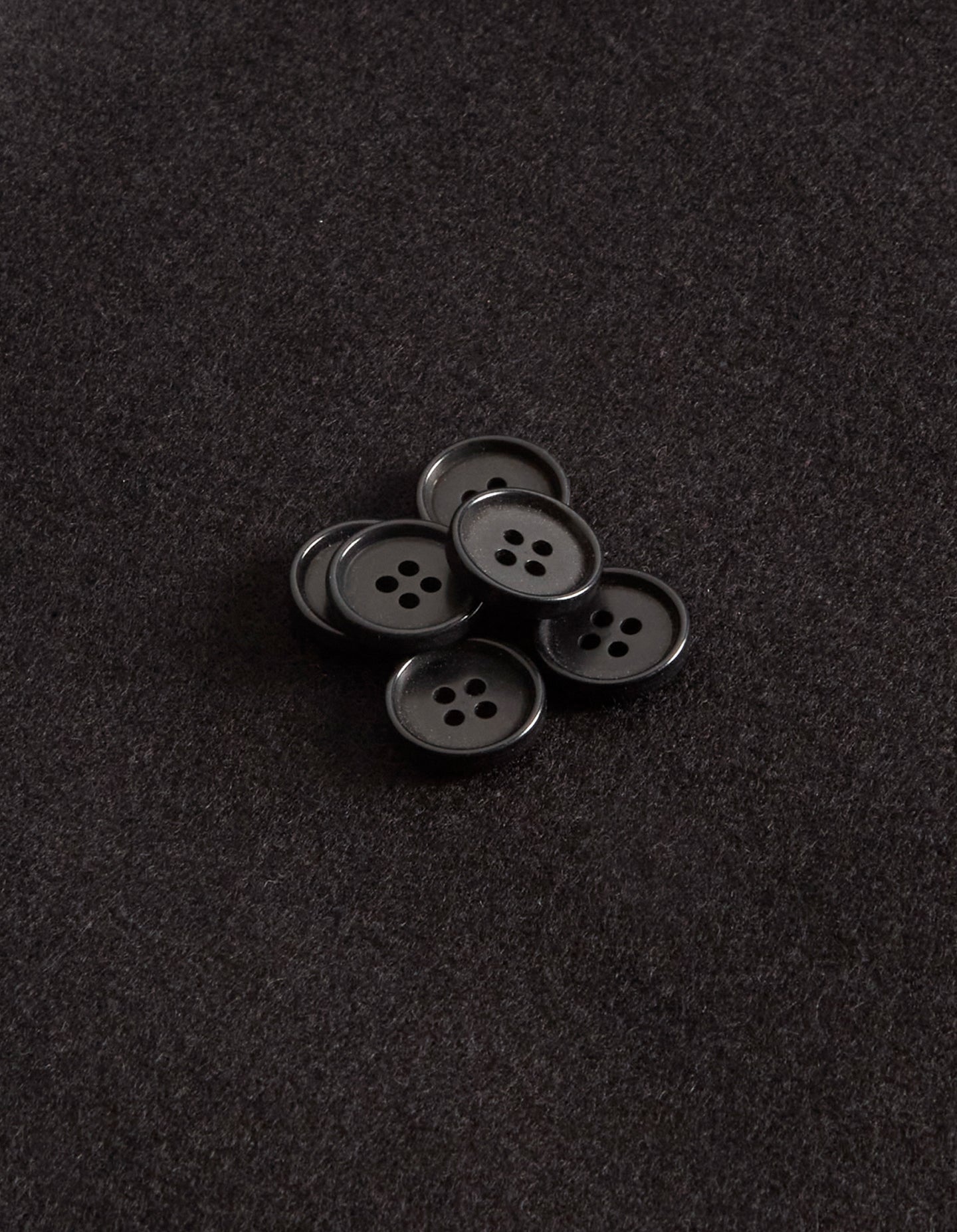 Black Enamel Raised Rim Corozo (Buttons)