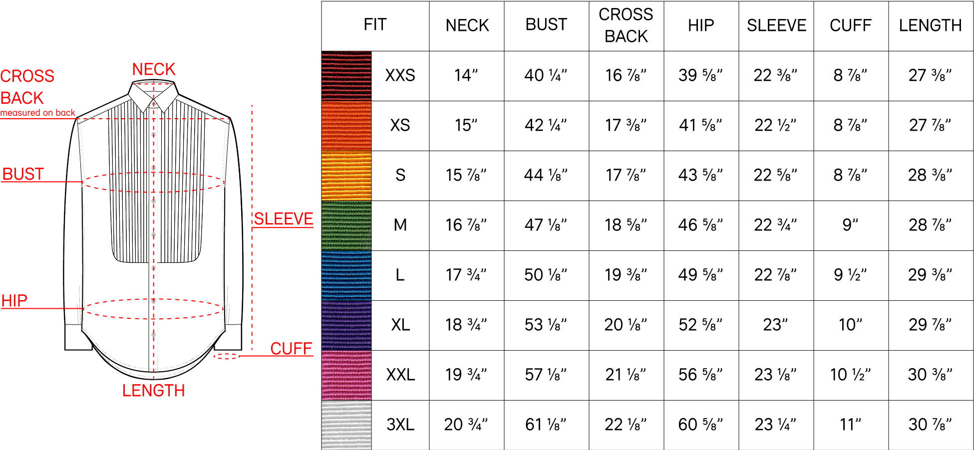 Slim Fit Shirt Size Chart Copy Of Fit Guide NAOMI NOMI Slim Fit Shirt Size Chart Copy Of Fit Guide NAOMI NOMI