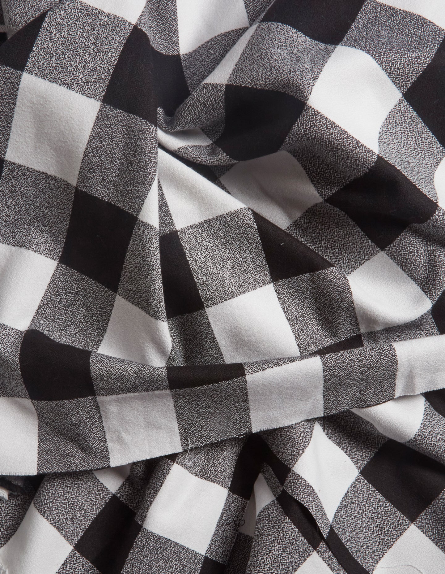 Black & White Buffalo Check Brushed Cotton